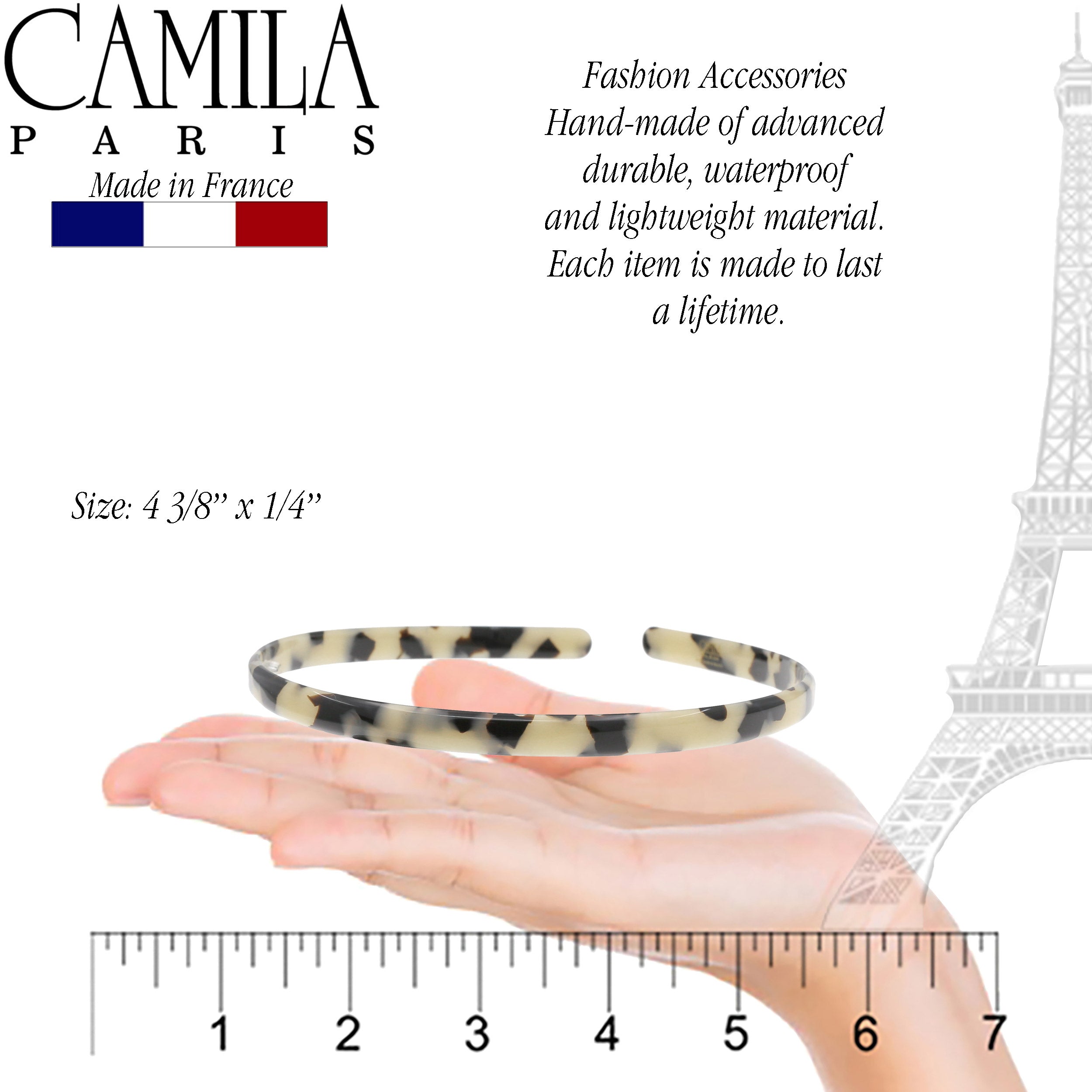 Camila Paris 0.25 inch Classic Flat French headband cellulose acetate