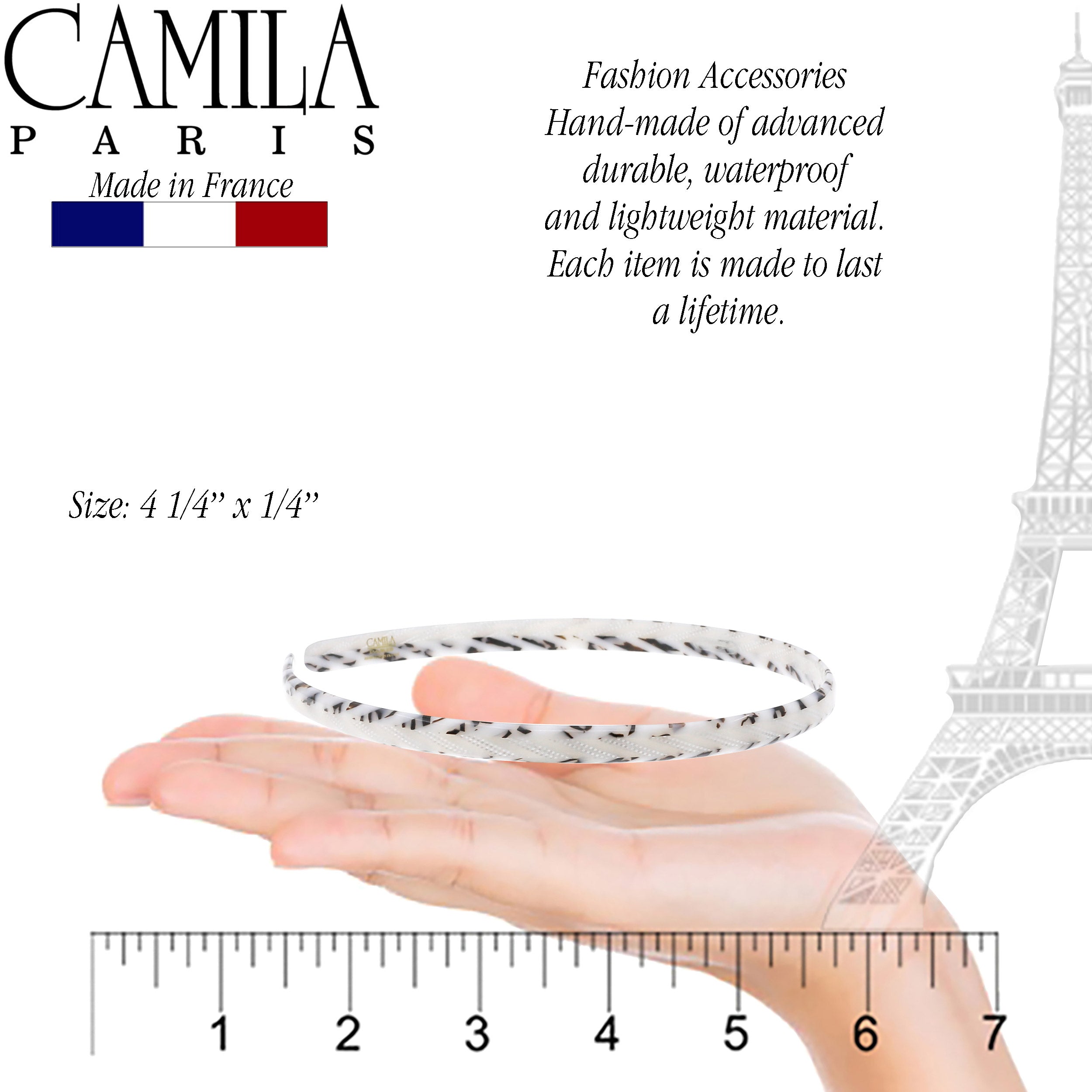 Camila Paris 0.25 inch Classic Flat French headband cellulose acetate