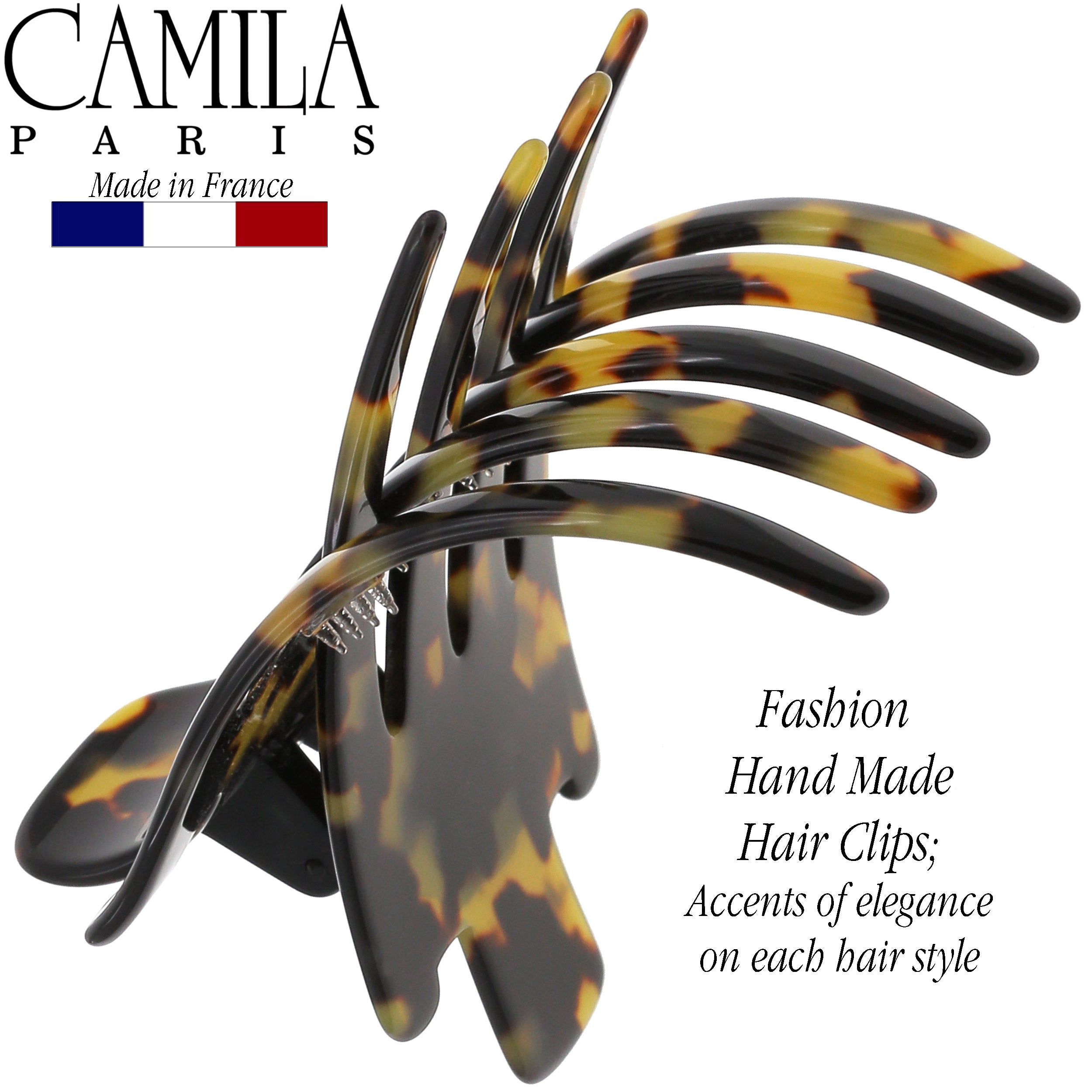 Camila Paris White Tokyo Mimi French hair clip cellulose acetate