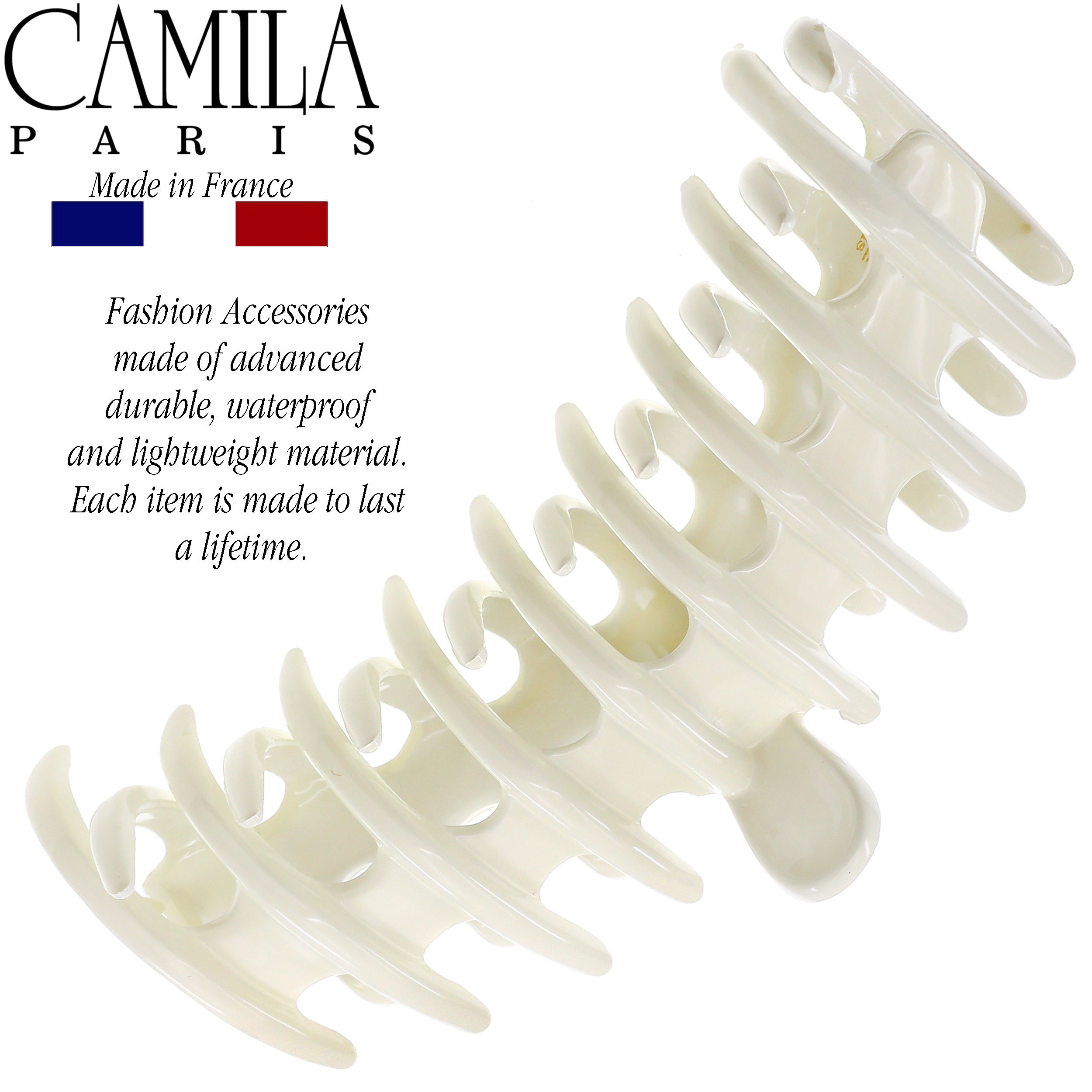 Camila Paris Grey Coral French hair clip cellulose acetate