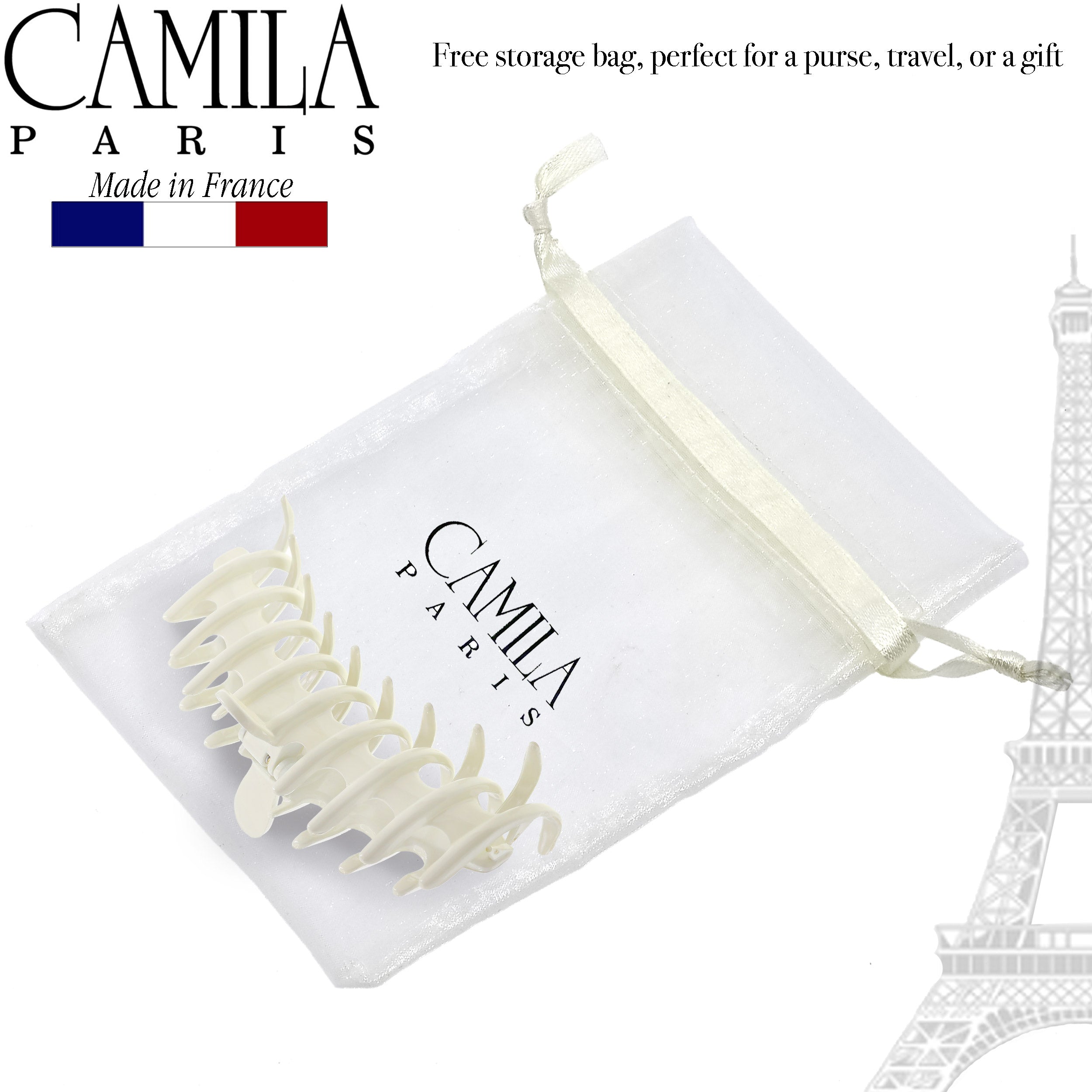 Camila Paris Grey Coral French hair clip cellulose acetate