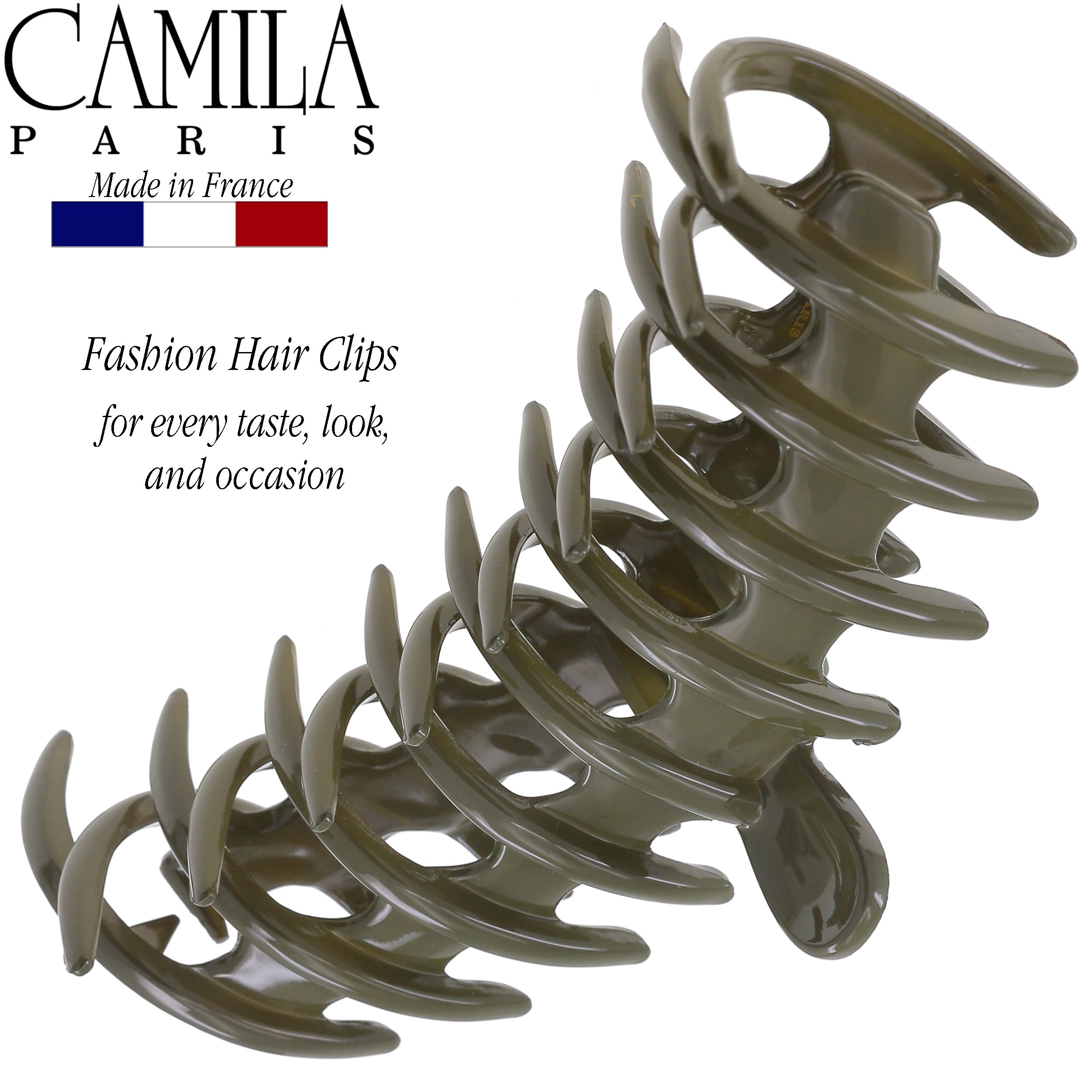 Camila Paris Coral French hair clip cellulose acetate