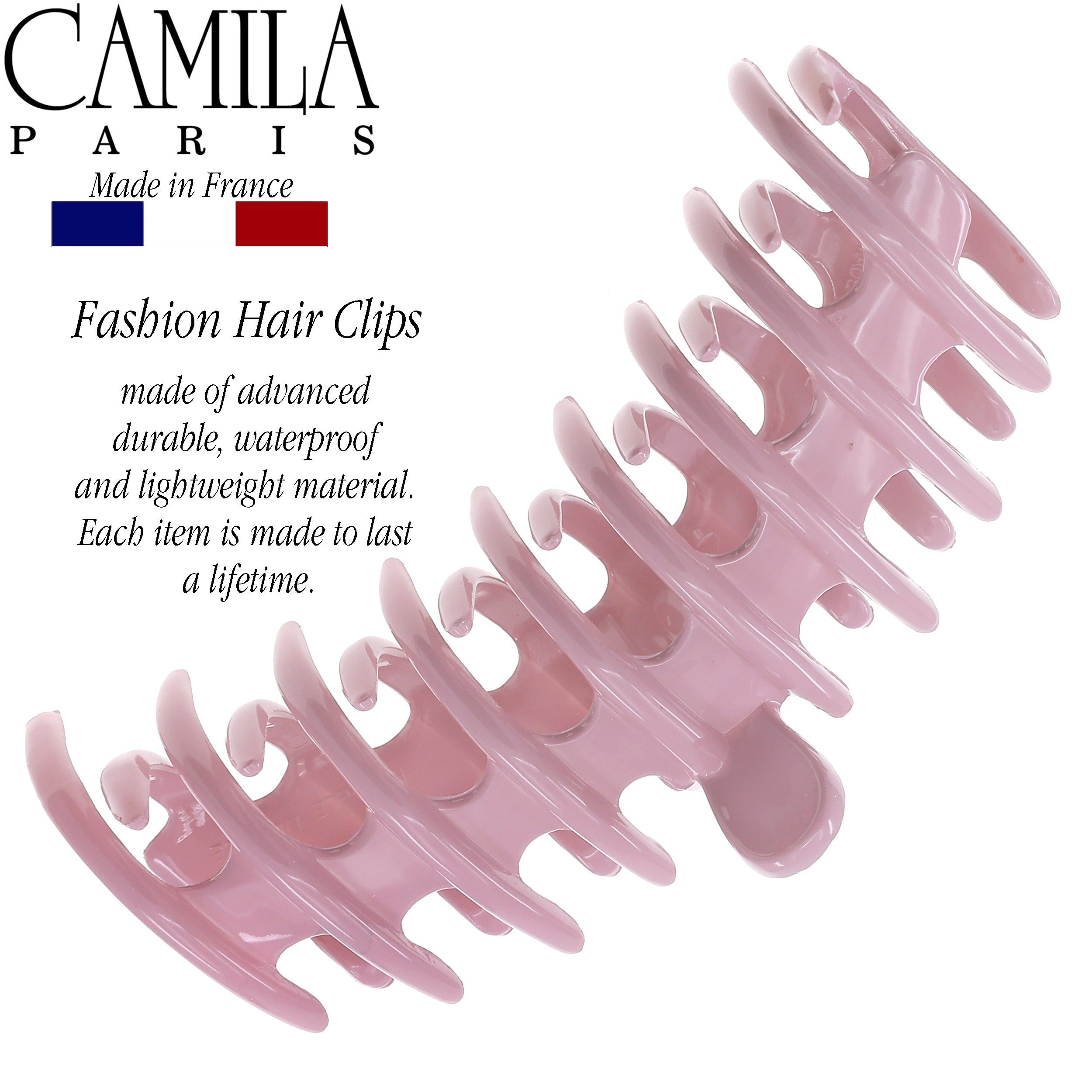 Camila Paris Coral French hair clip cellulose acetate