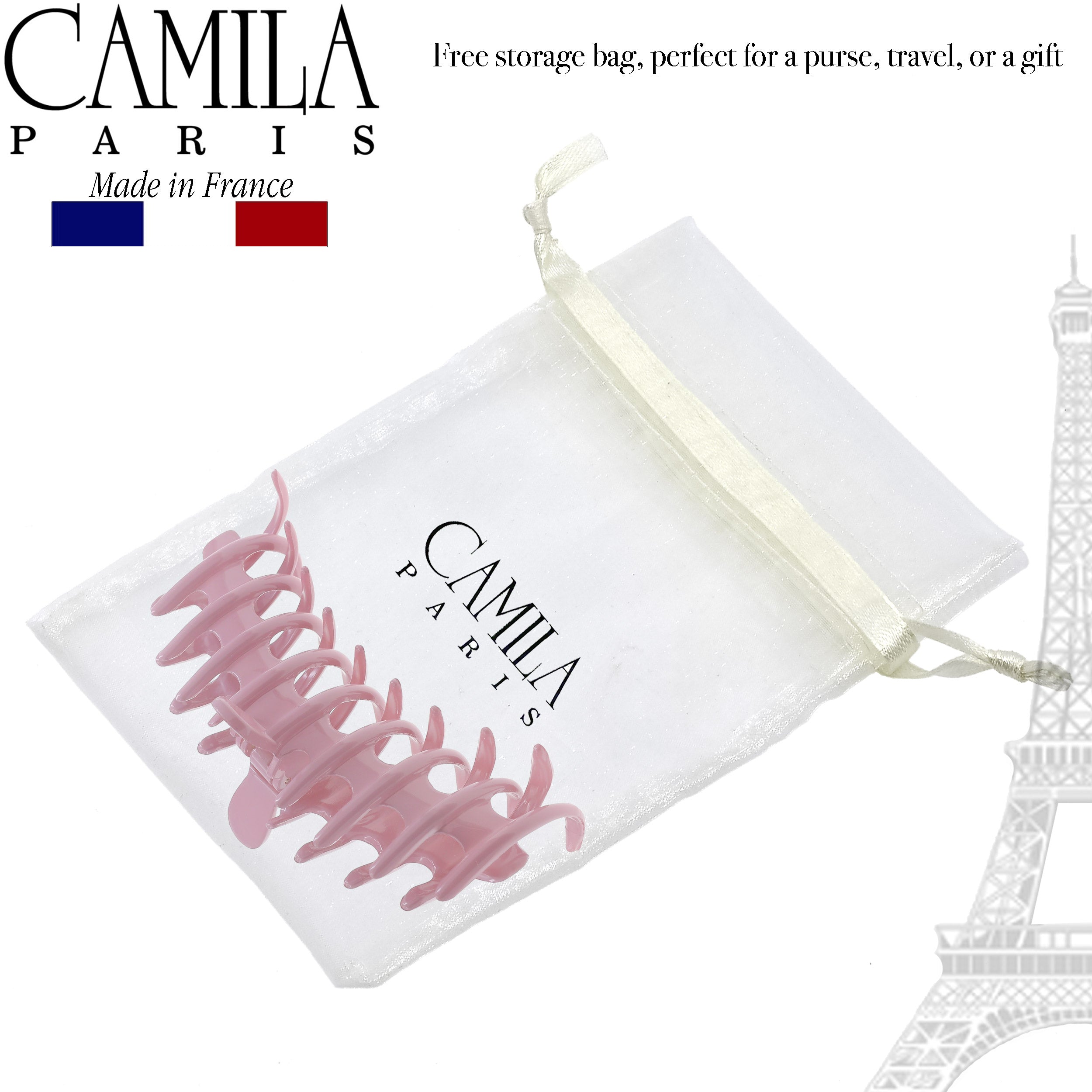 Camila Paris Coral French hair clip cellulose acetate
