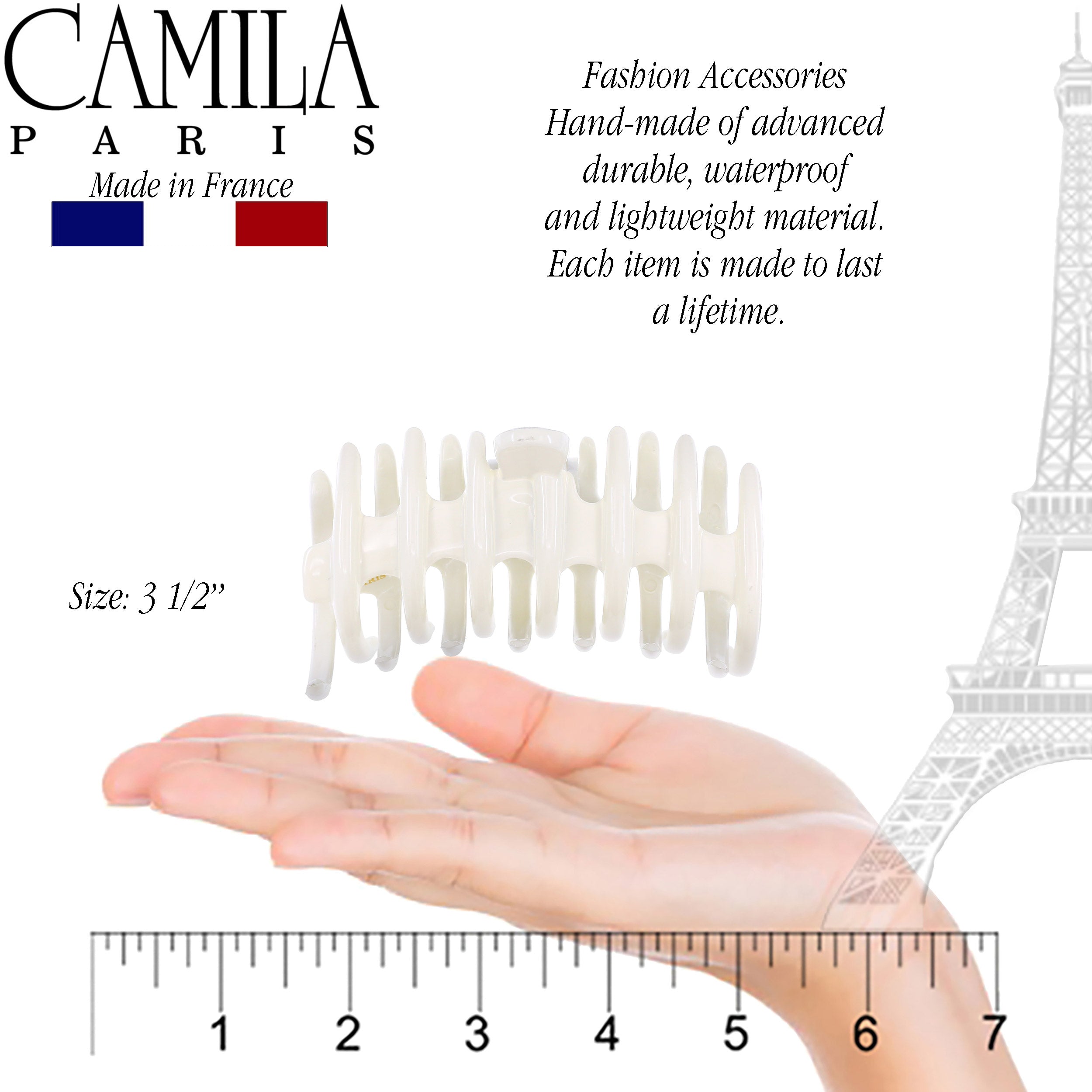 Camila Paris Nude Coral French hair clip cellulose acetate