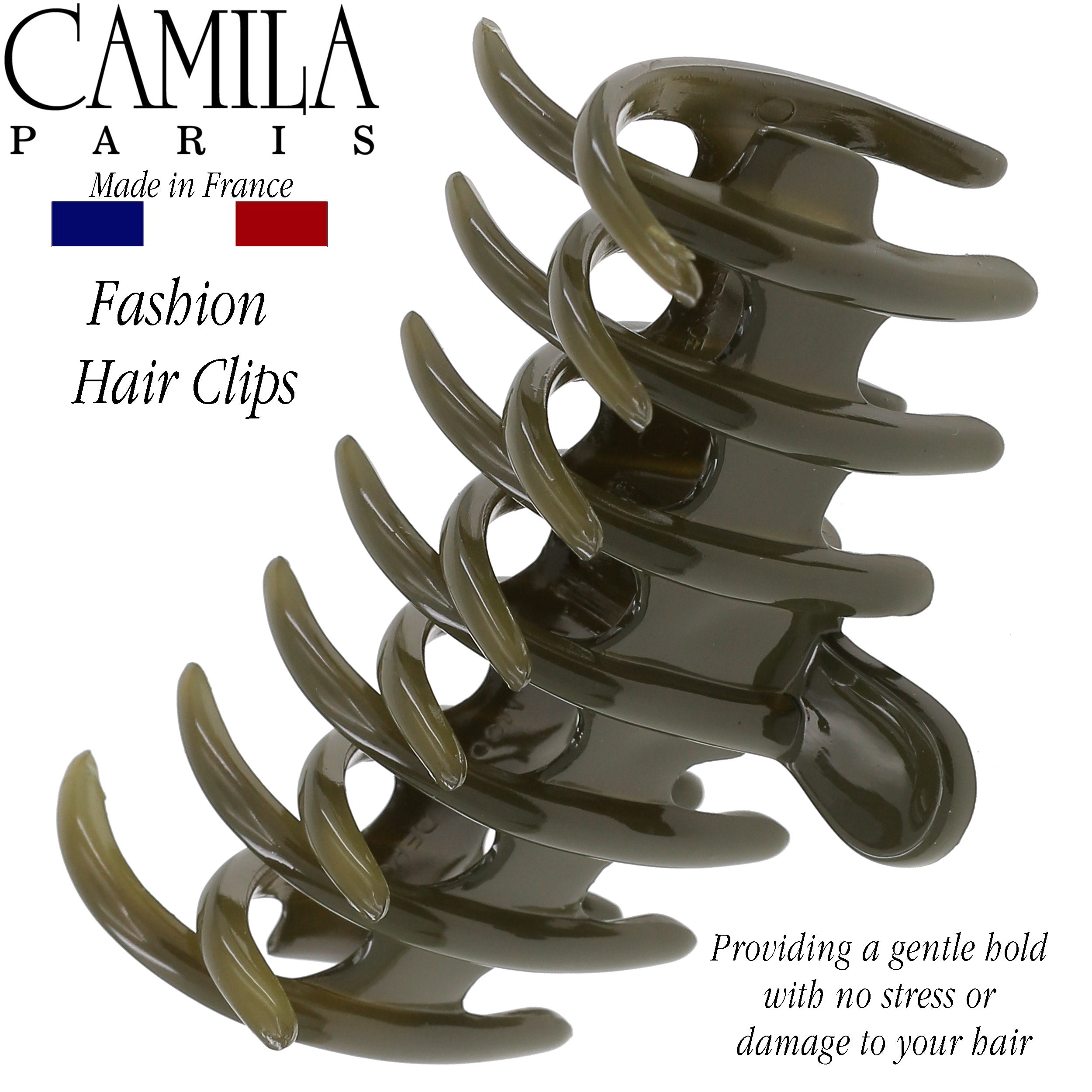 Camila Paris Coral French hair clip cellulose acetate
