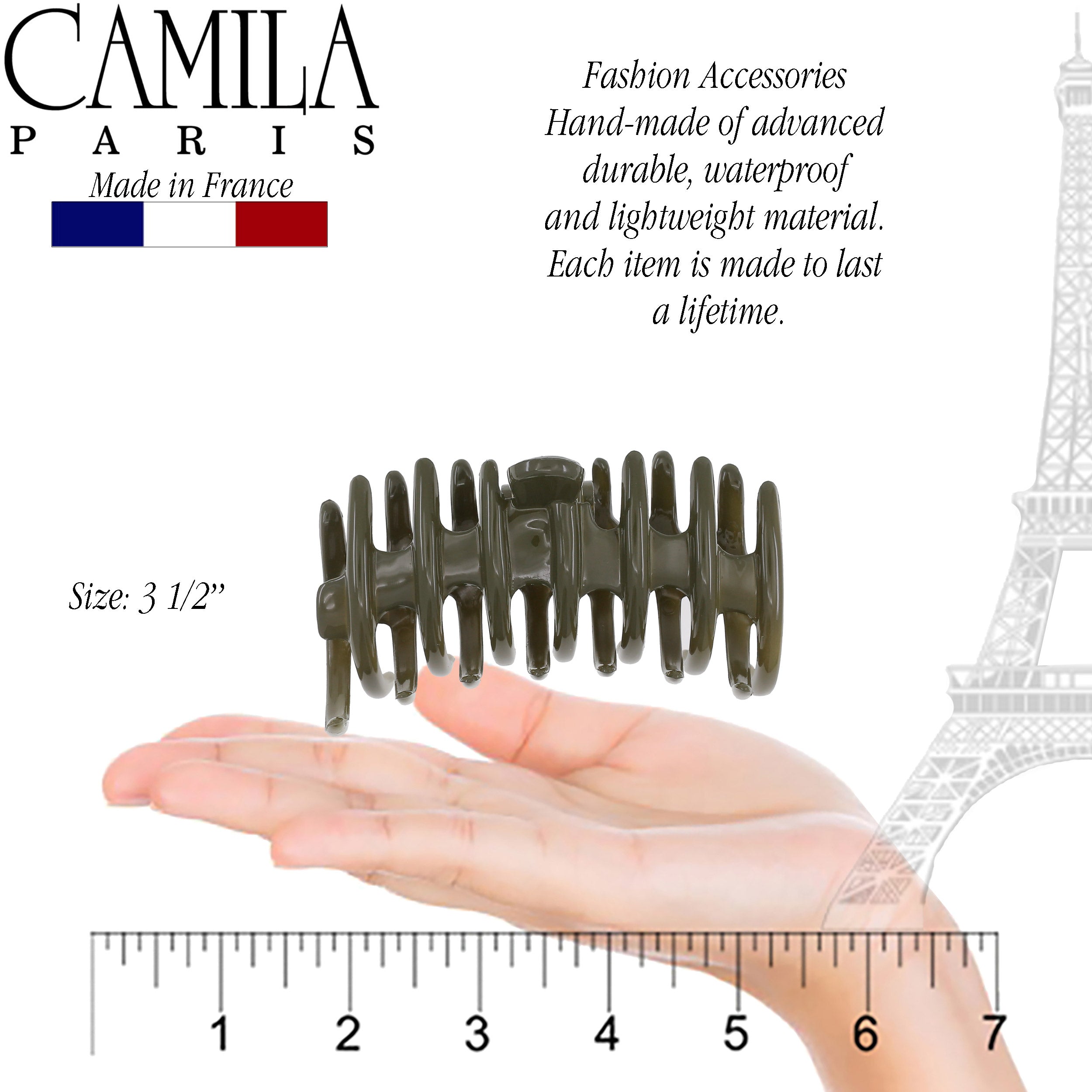 Camila Paris Coral French hair clip cellulose acetate