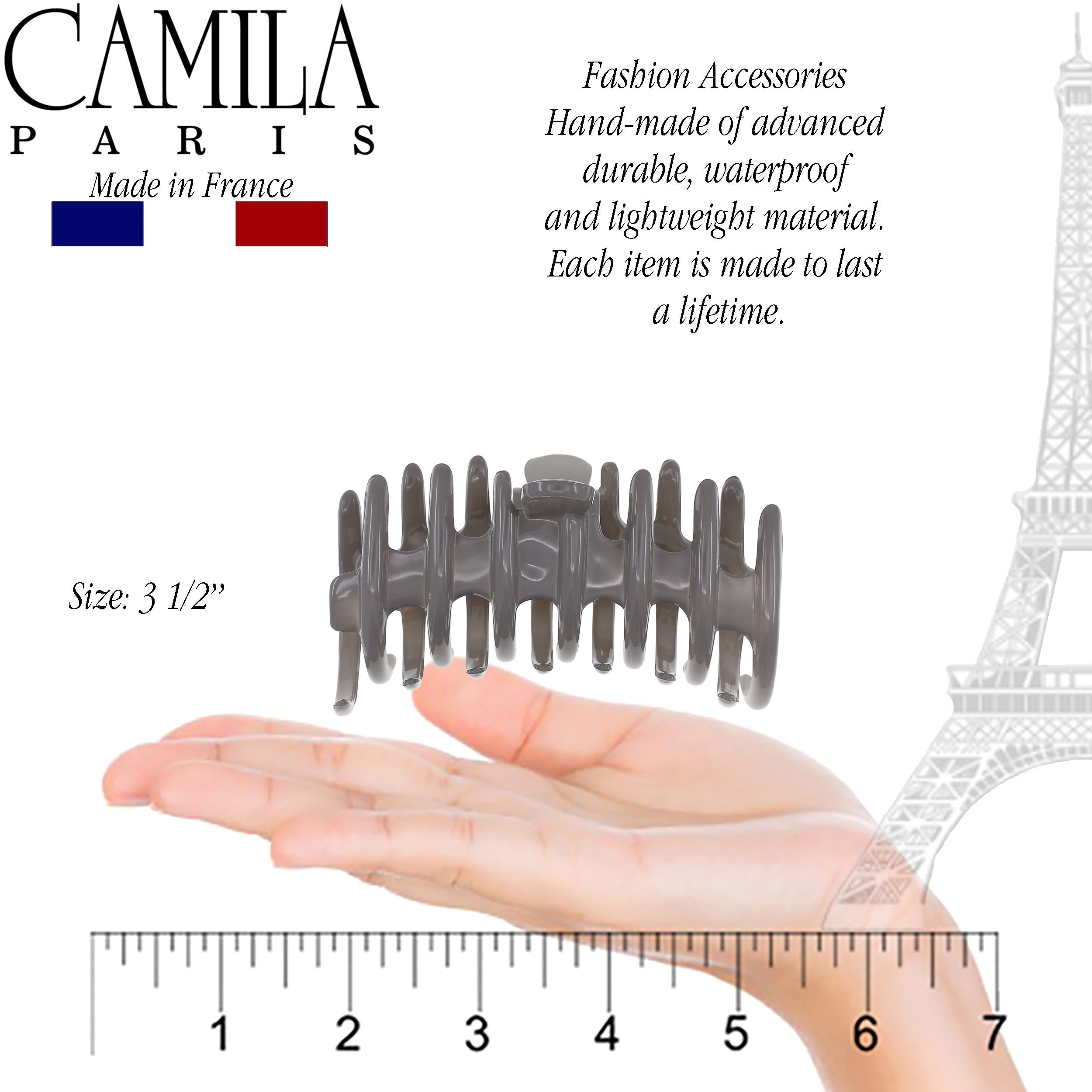Camila Paris Coral French hair clip cellulose acetate