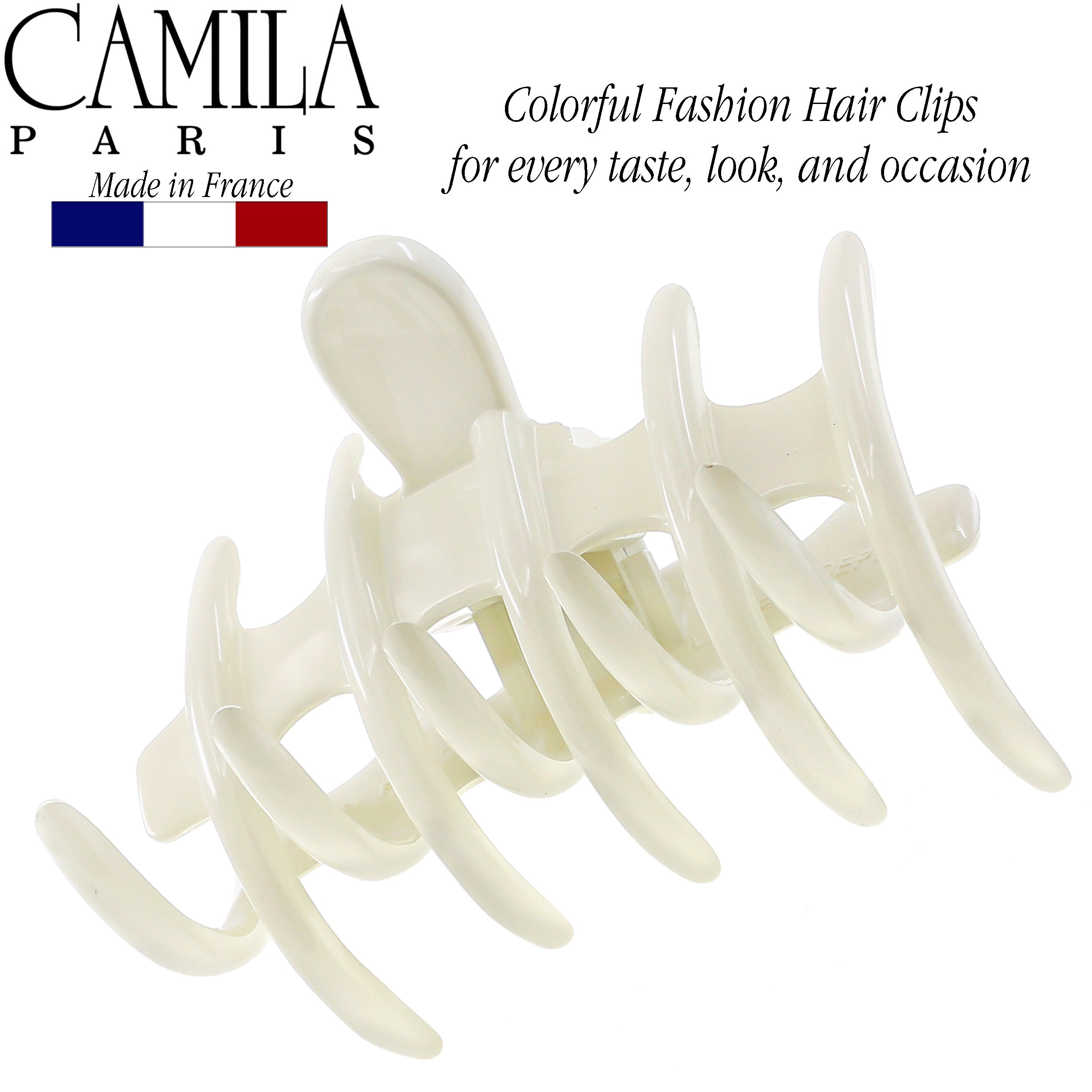 Camila Paris Green Coral French hair clip cellulose acetate
