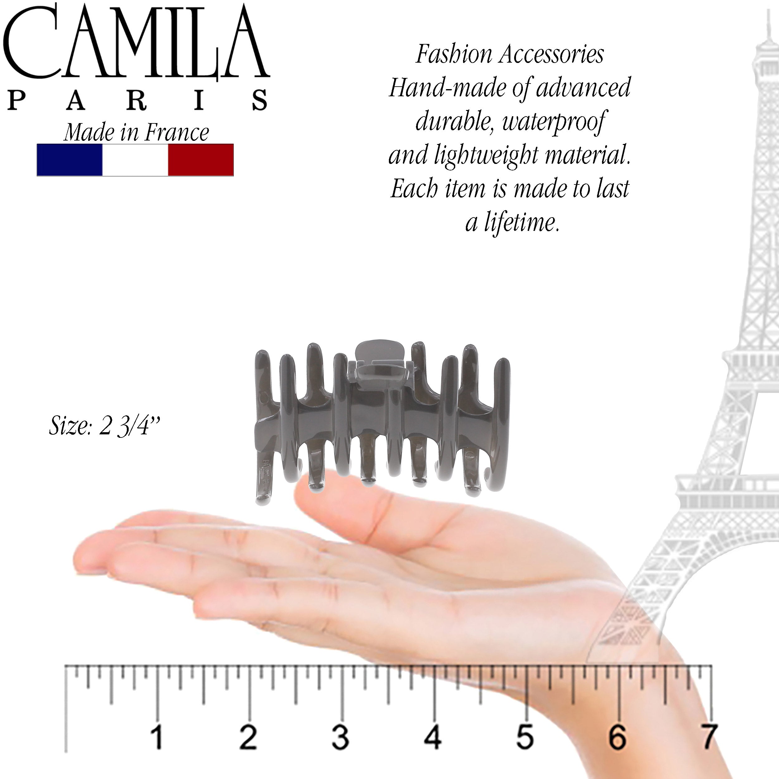 Camila Paris Coral French hair clip cellulose acetate