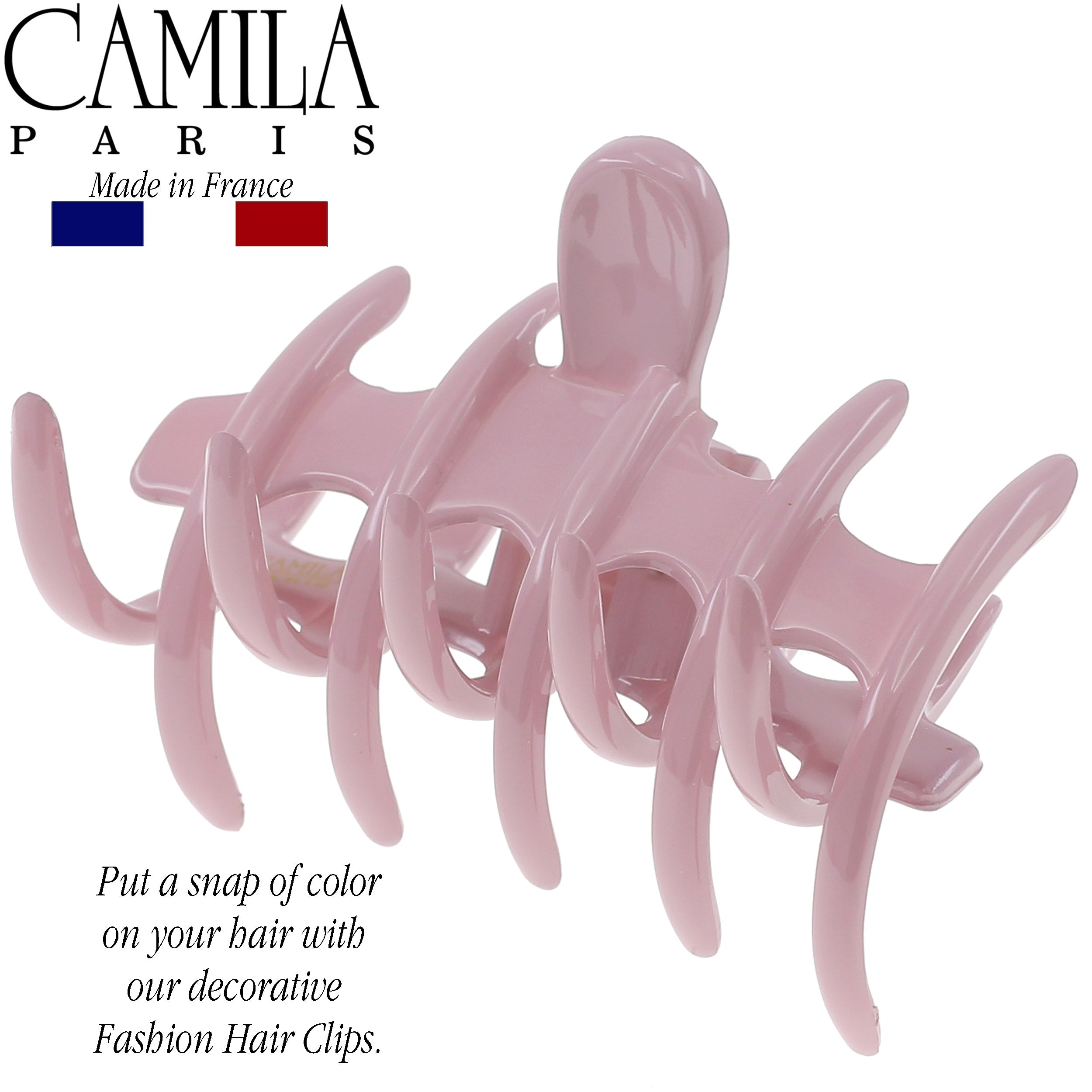 Camila Paris Coral French hair clip cellulose acetate