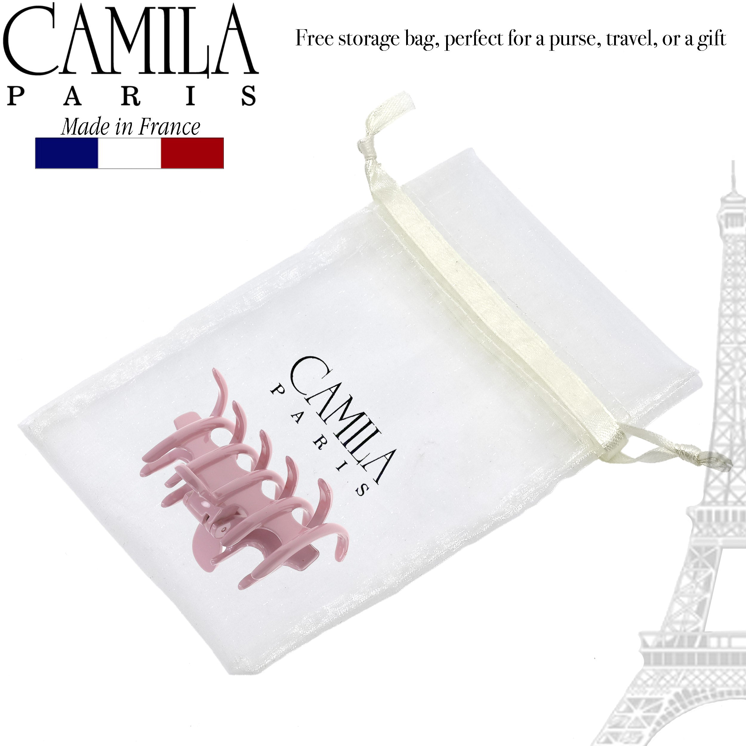 Camila Paris Coral French hair clip cellulose acetate
