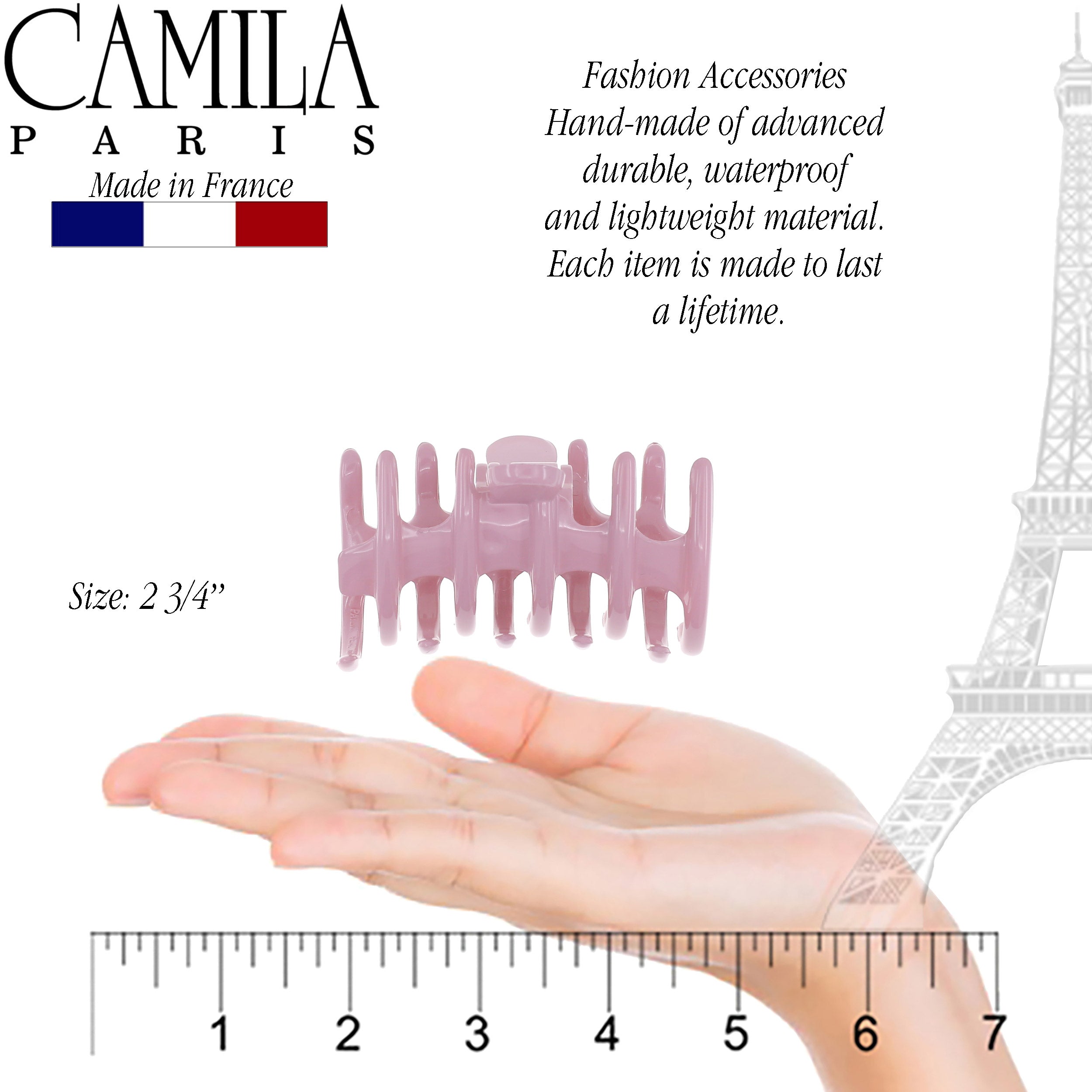 Camila Paris Coral French hair clip cellulose acetate