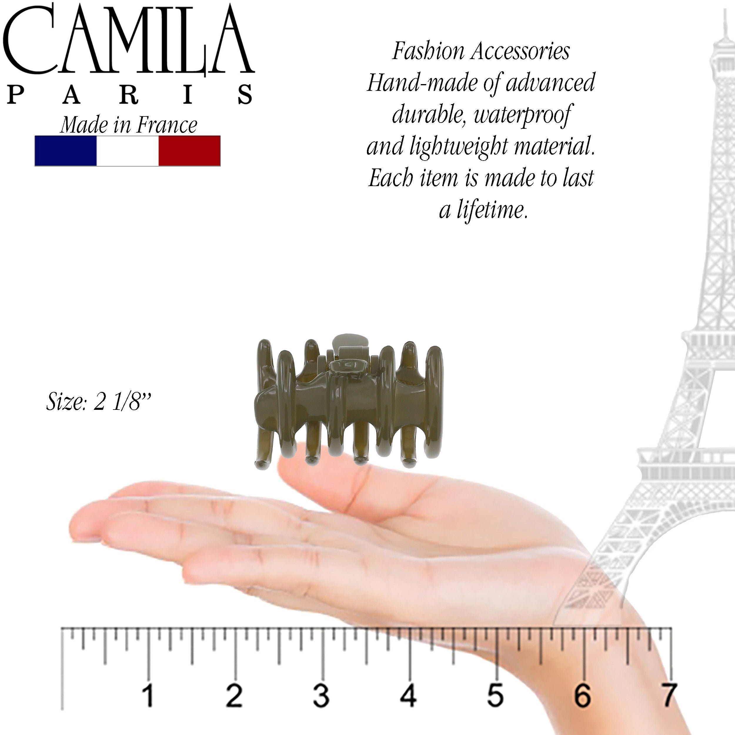 Camila Paris Pink Coral French hair clip cellulose acetate