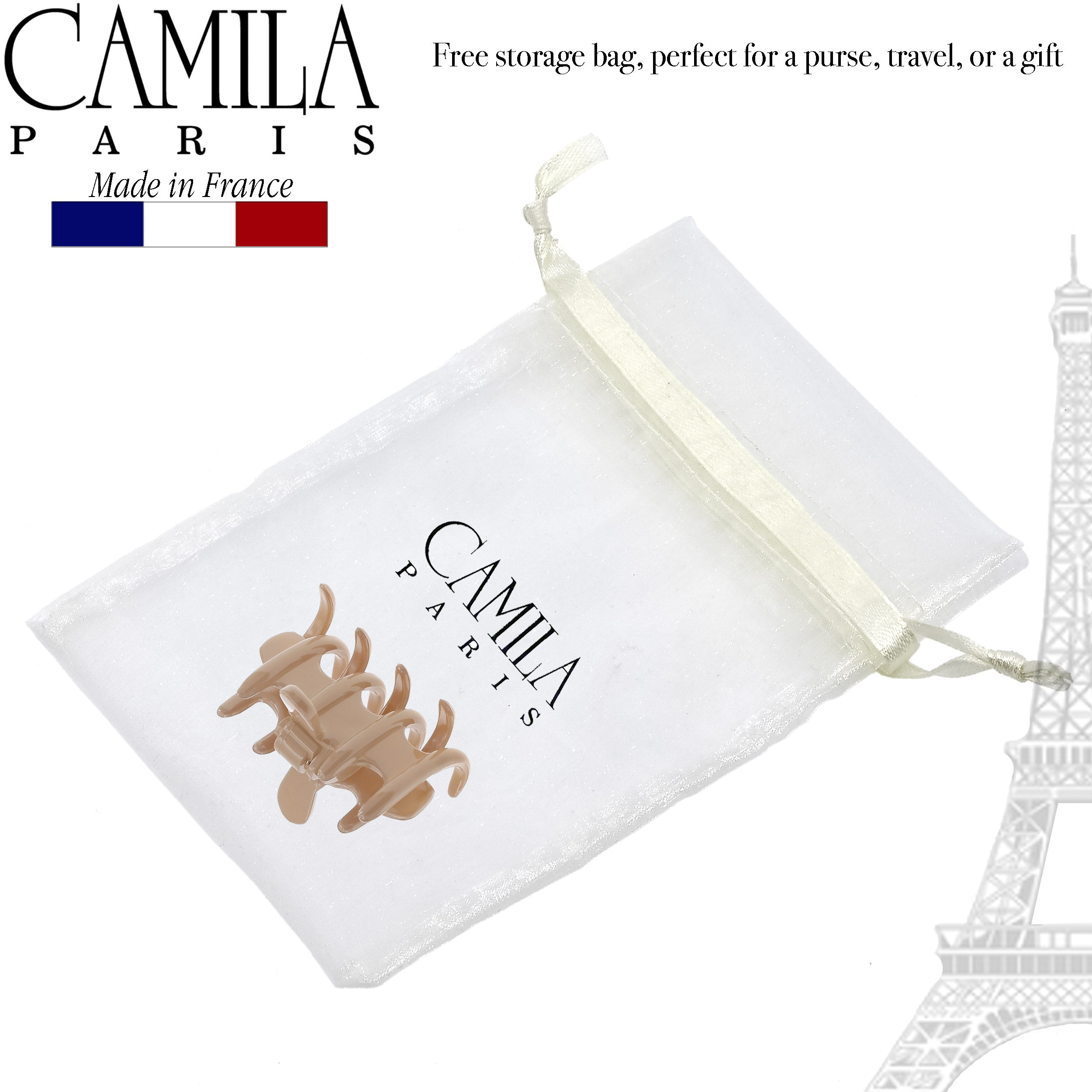 Camila Paris Coral French hair clip cellulose acetate