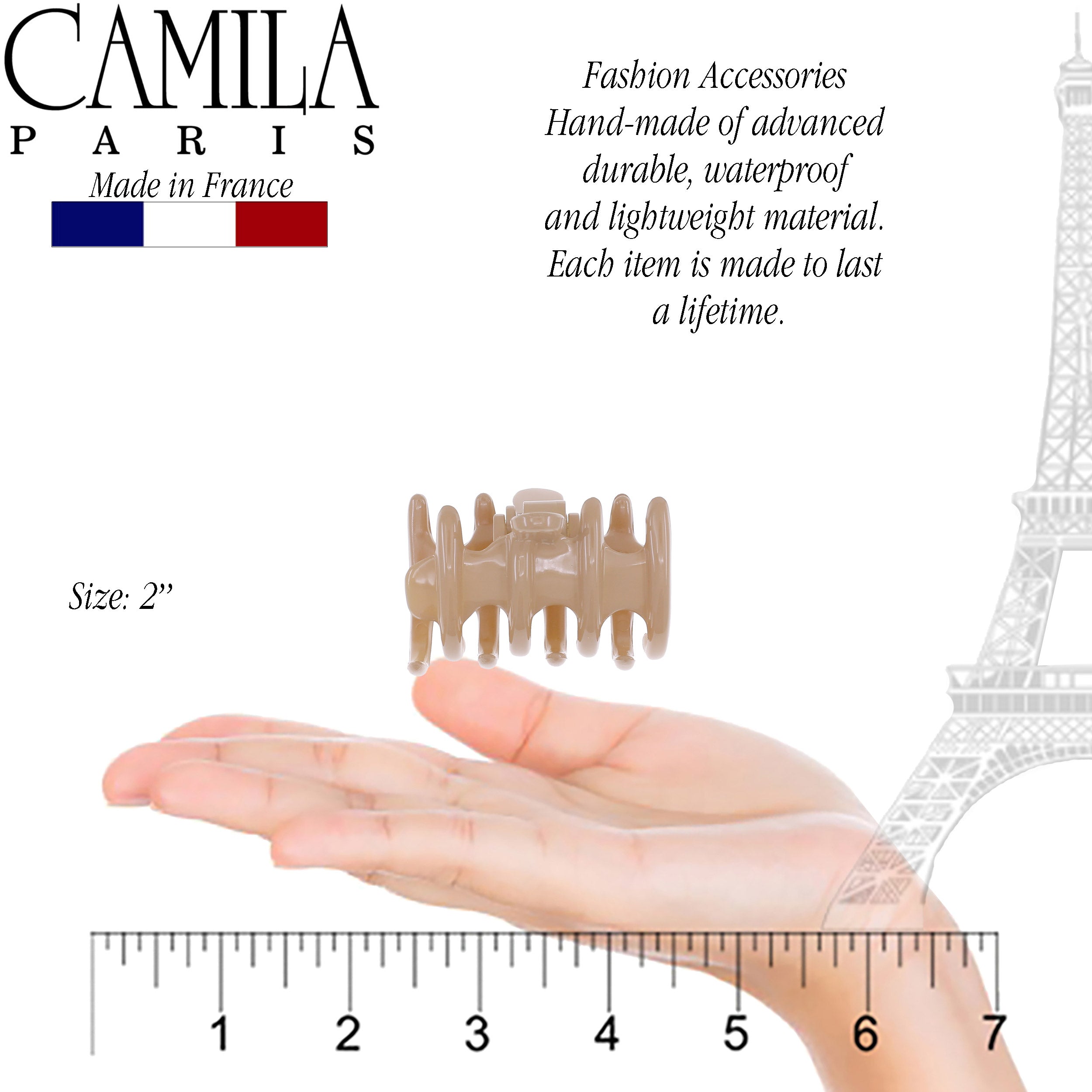 Camila Paris Coral French hair clip cellulose acetate