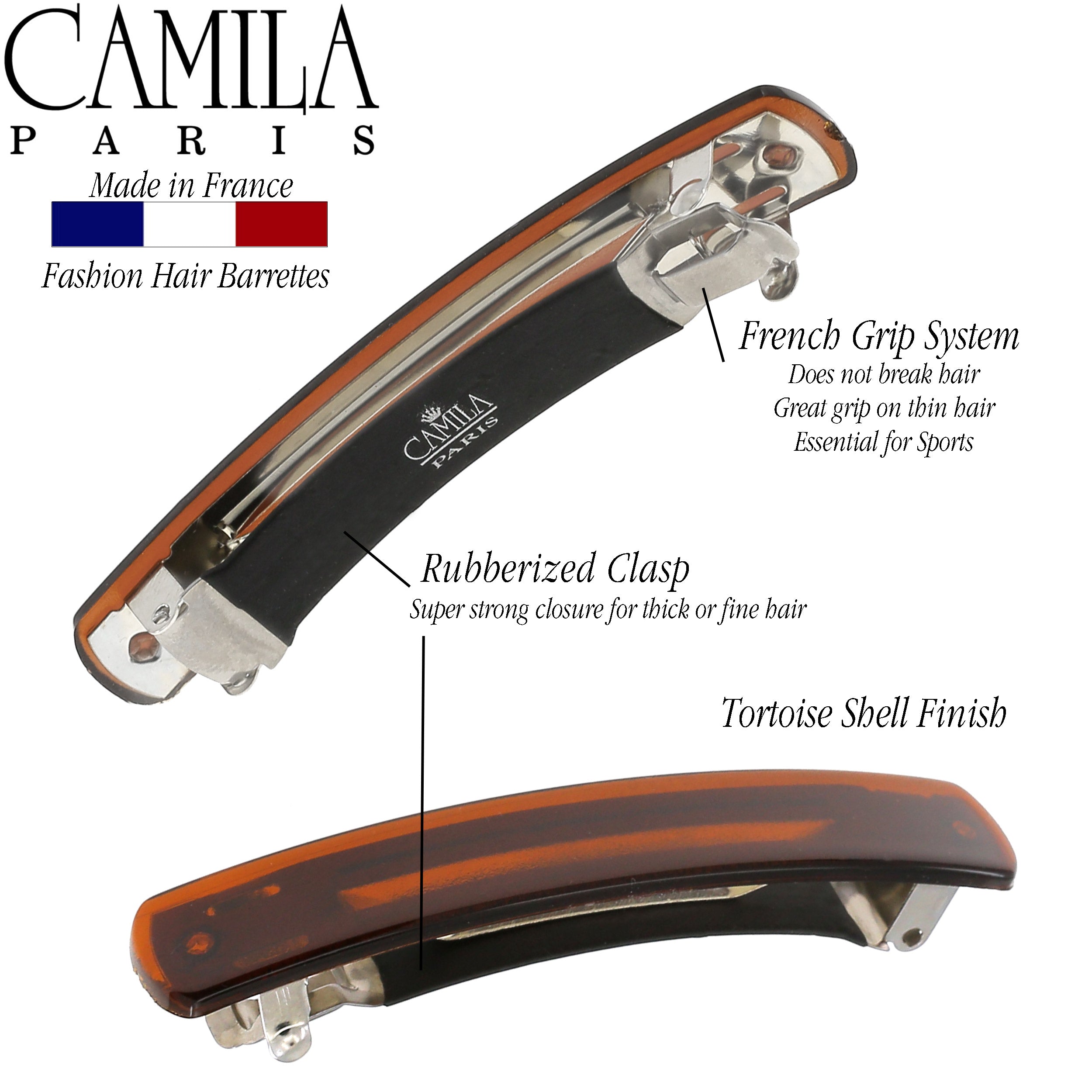 Camila Paris Round Edge French barrette cellulose acetate