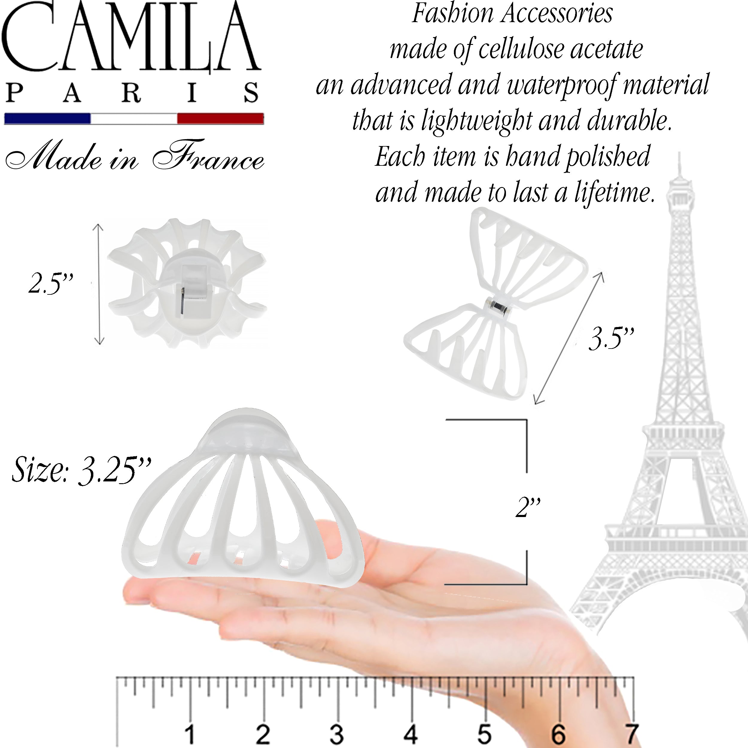 Camila Paris French claw clip cellulose acetate