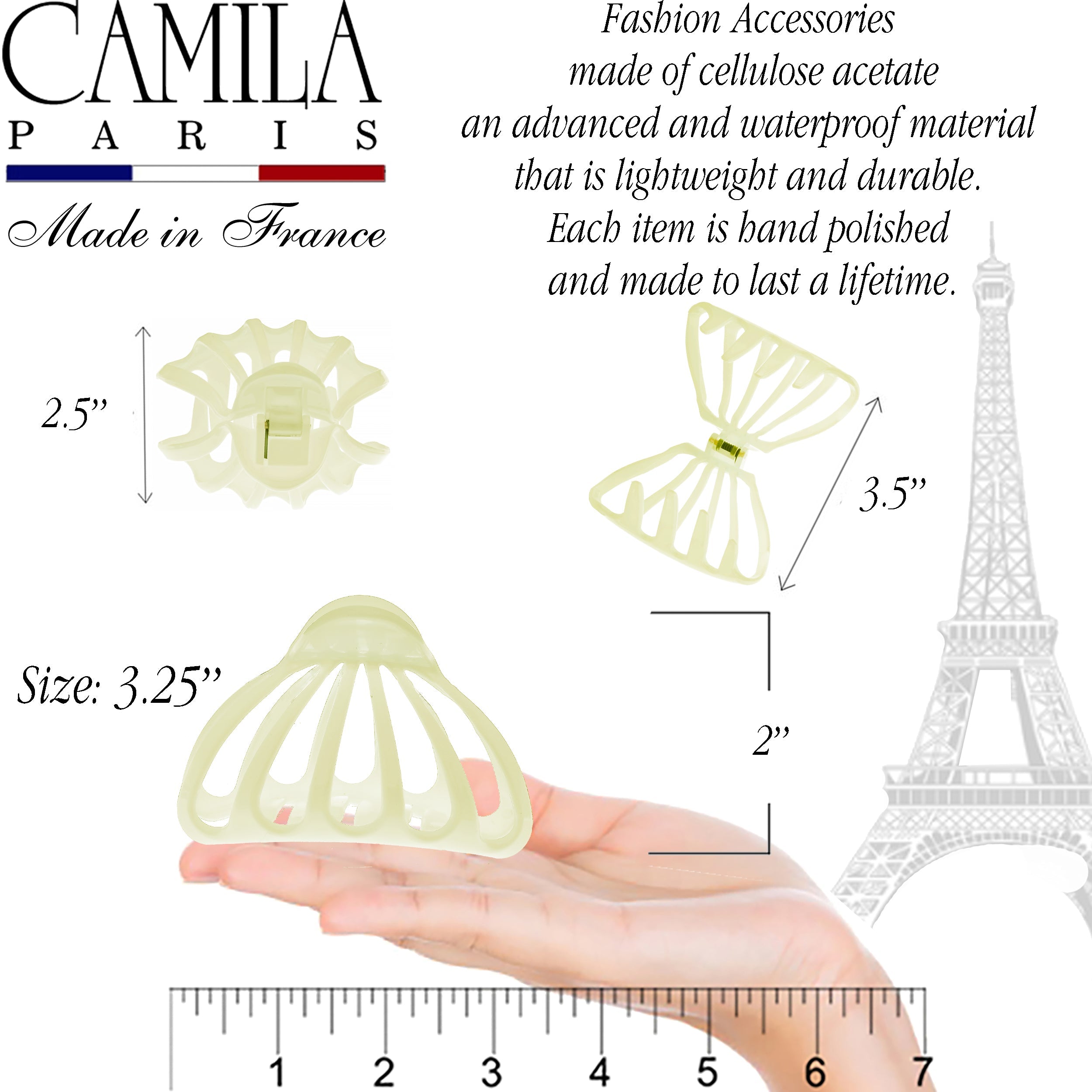 Camila Paris French claw clip cellulose acetate