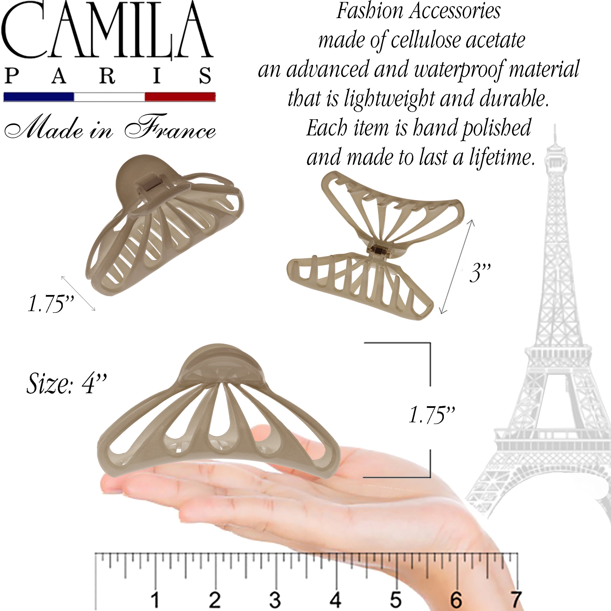 Camila Paris French claw clip cellulose acetate