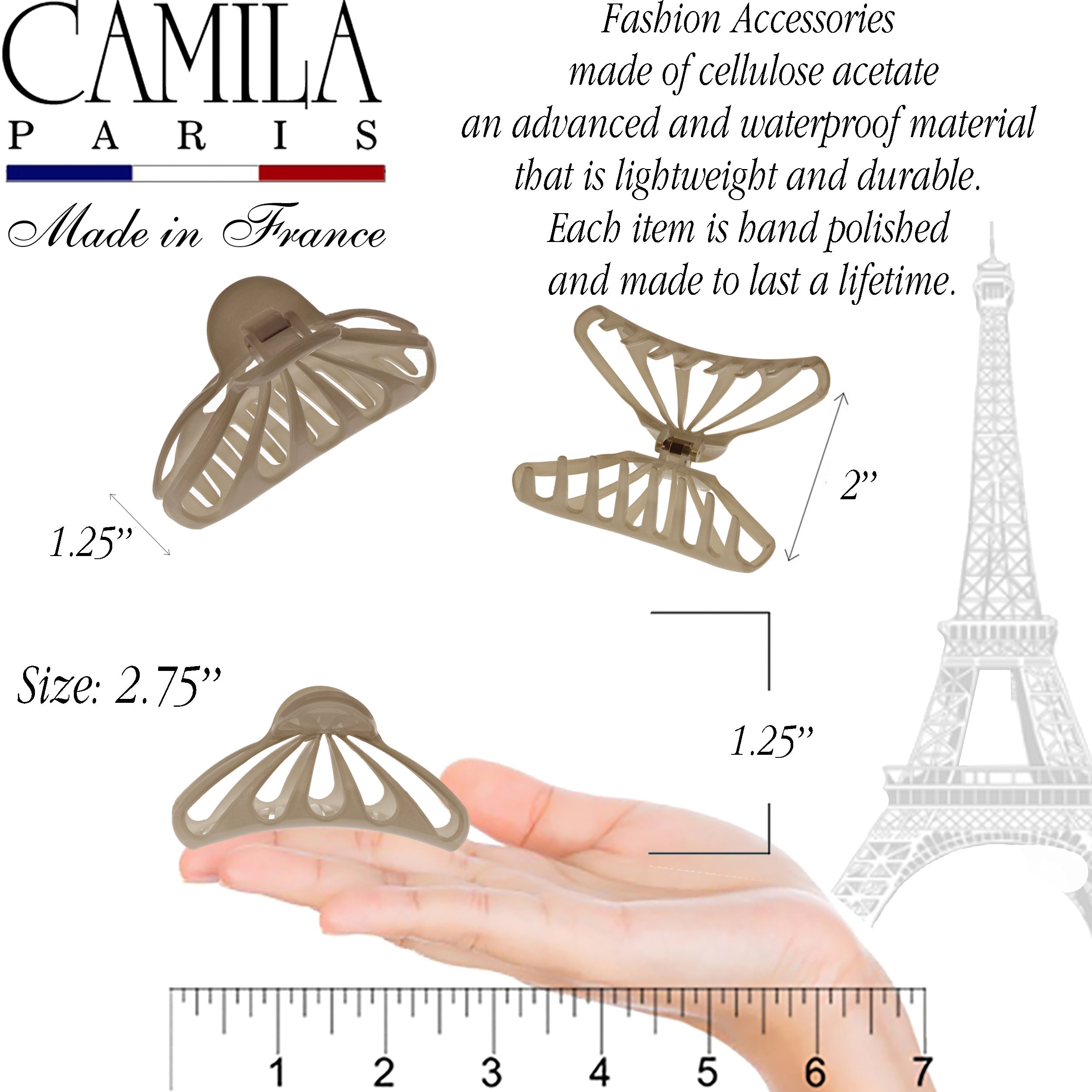 Camila Paris French claw clip cellulose acetate