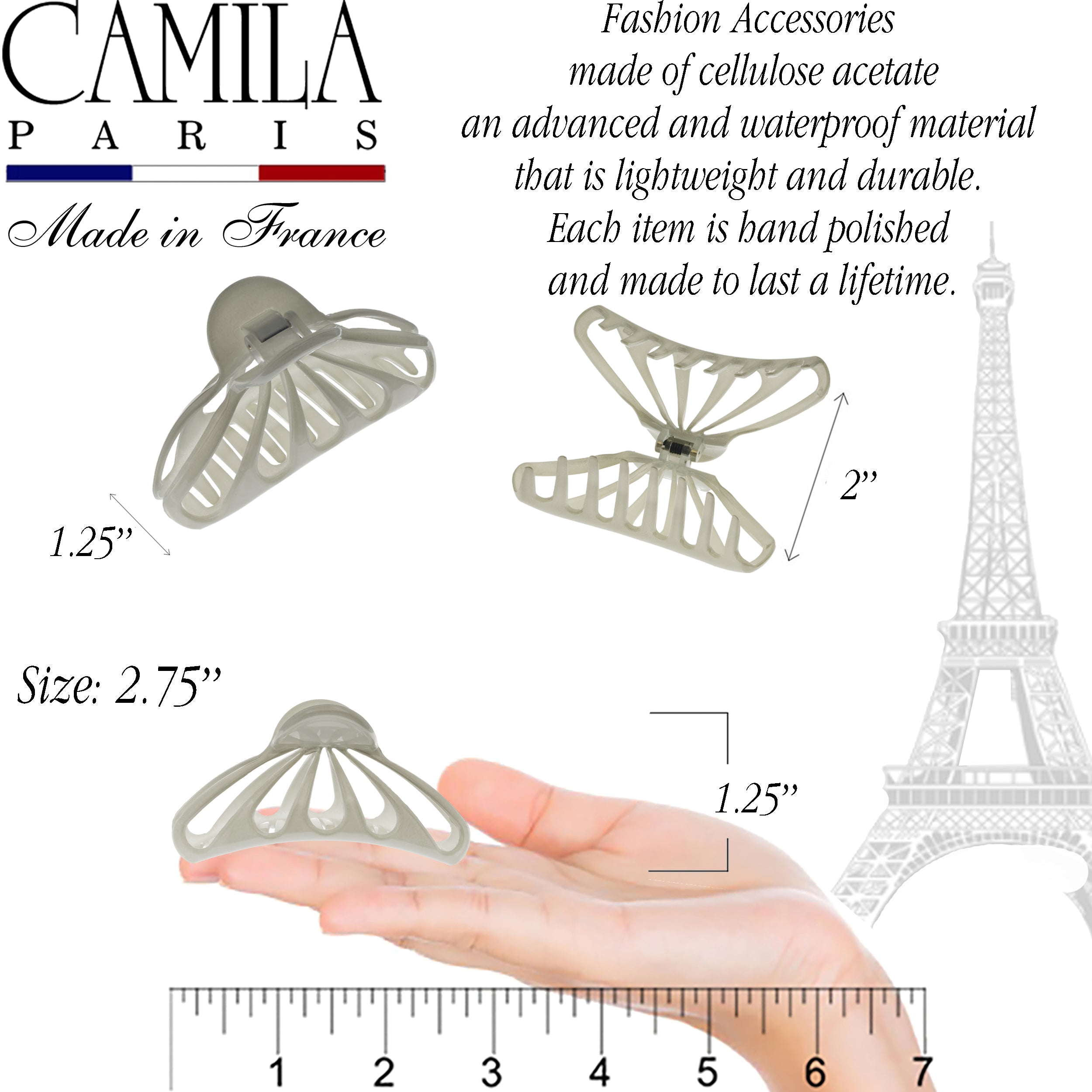 Camila Paris French claw clip cellulose acetate