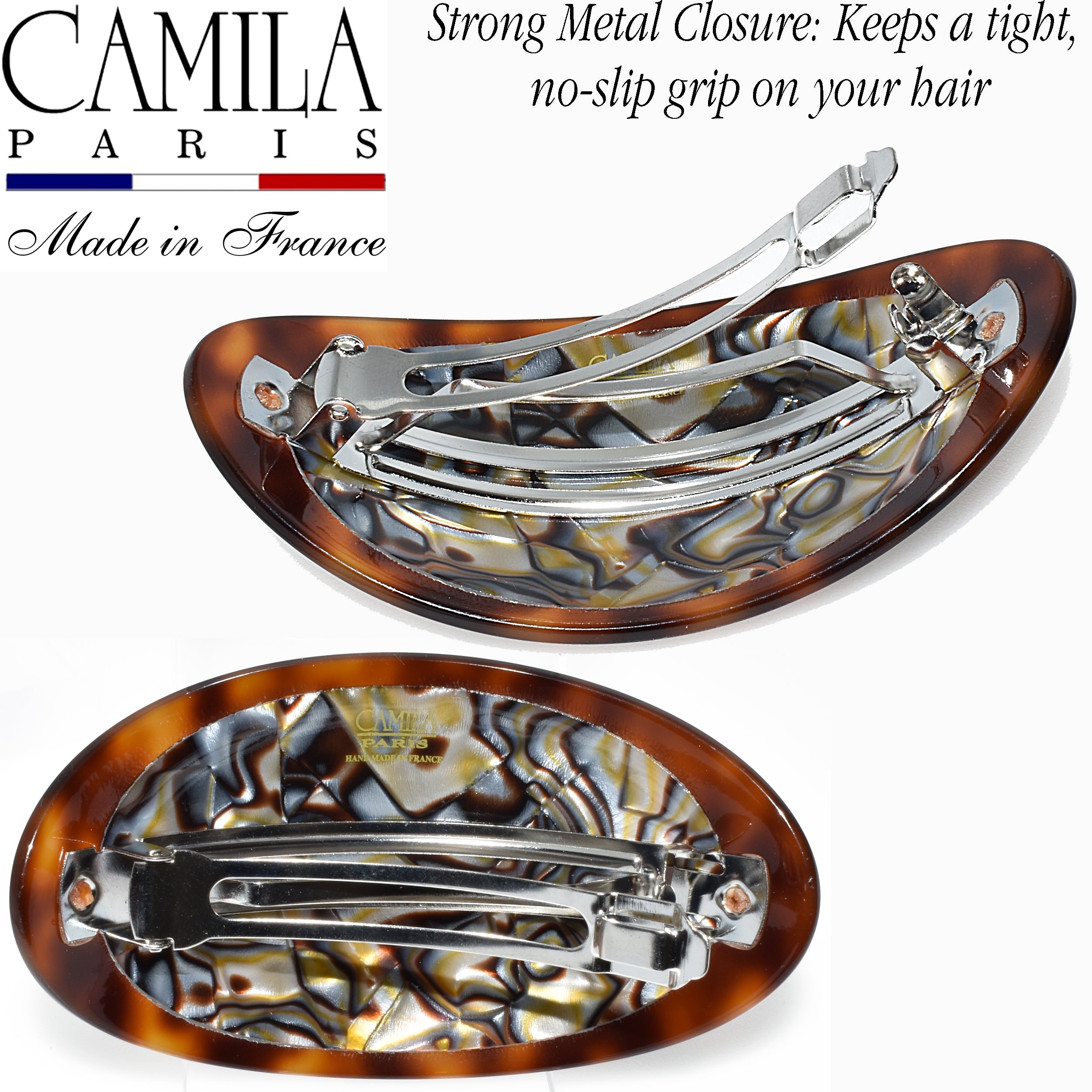 Camila Paris French barrette cellulose acetate handmade