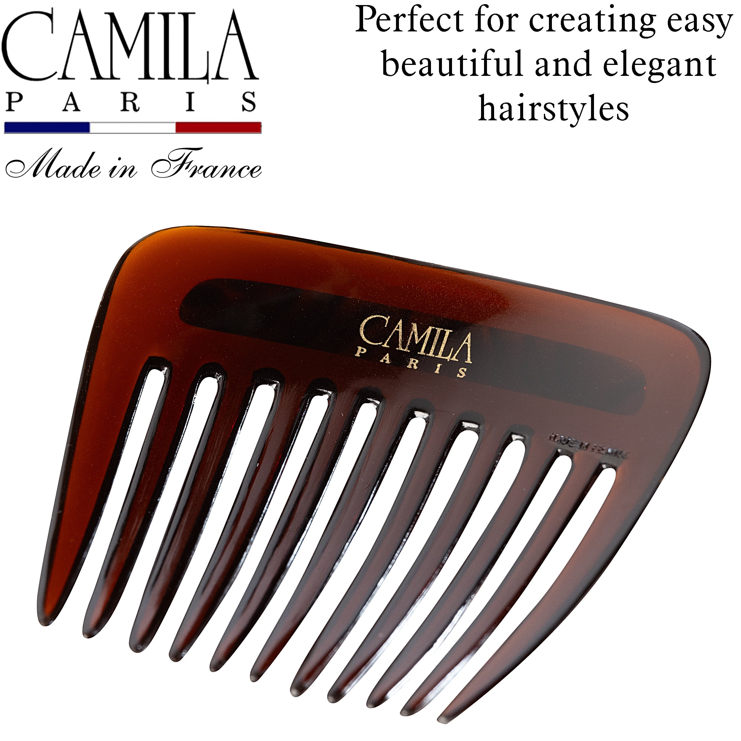 Camila Paris Black & Pink Charlotte French side comb cellulose acetate