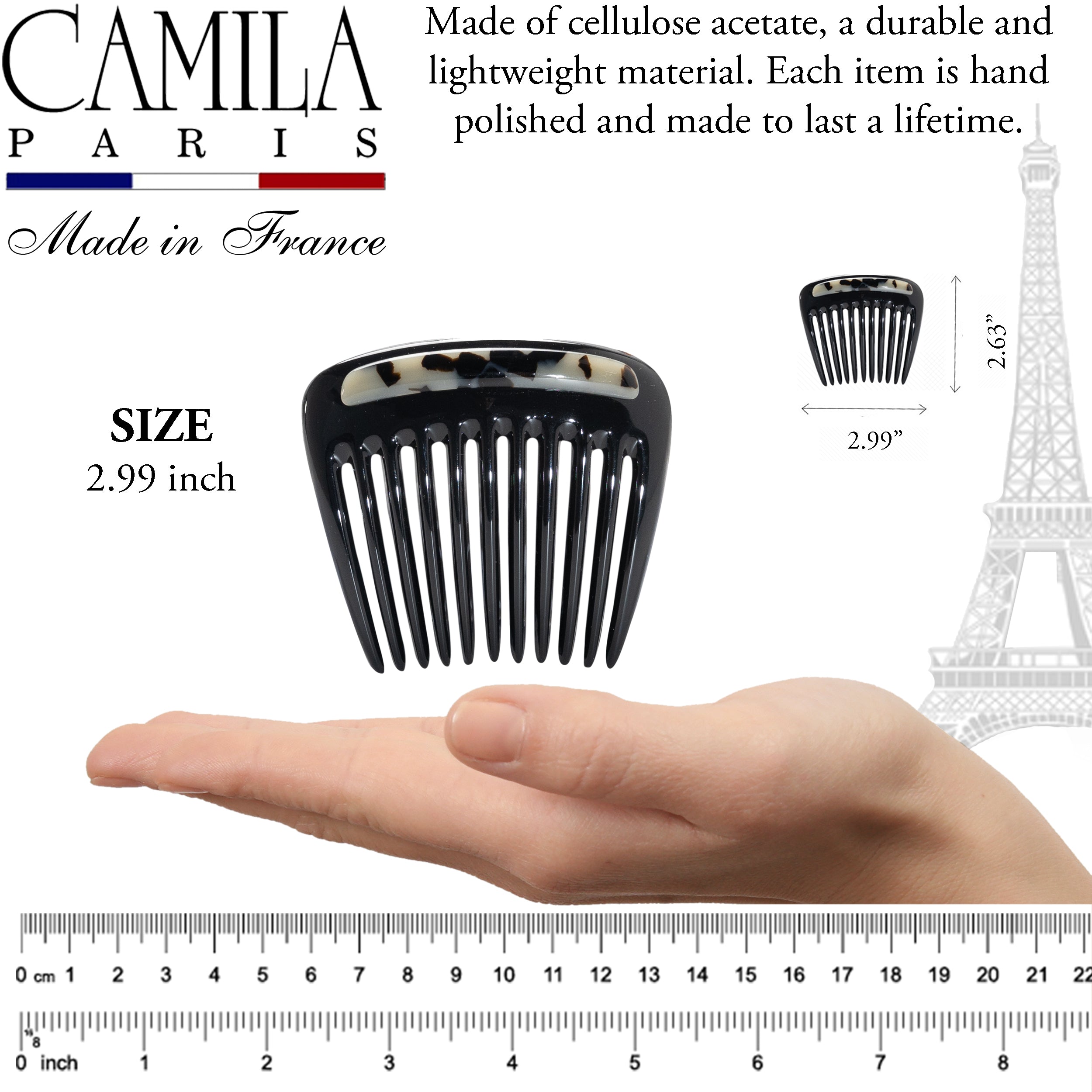 Camila Paris Charlotte French side comb cellulose acetate