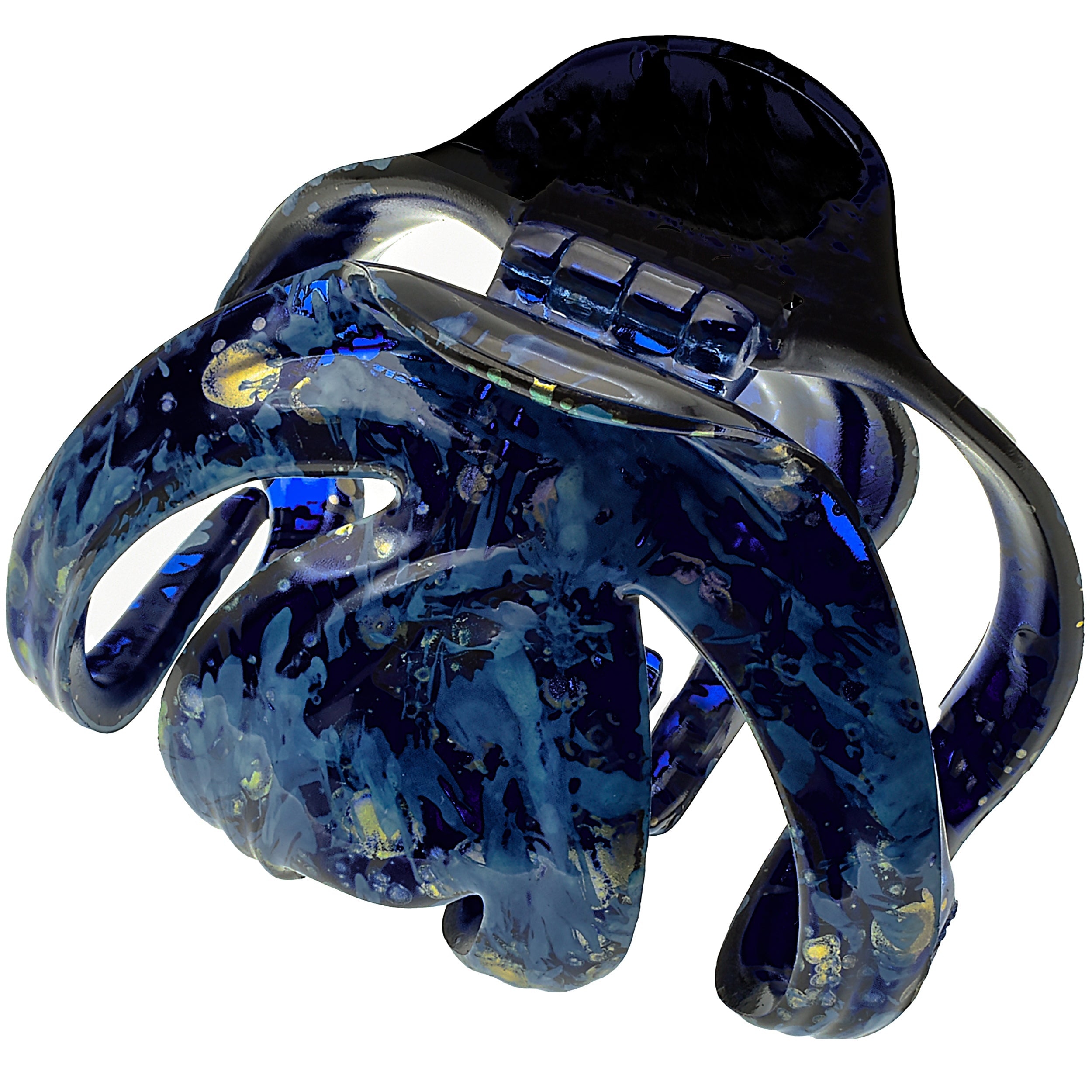 Camila Paris Black/Mint Glitter 1 inch Hand Painted French claw clip cellulose acetate