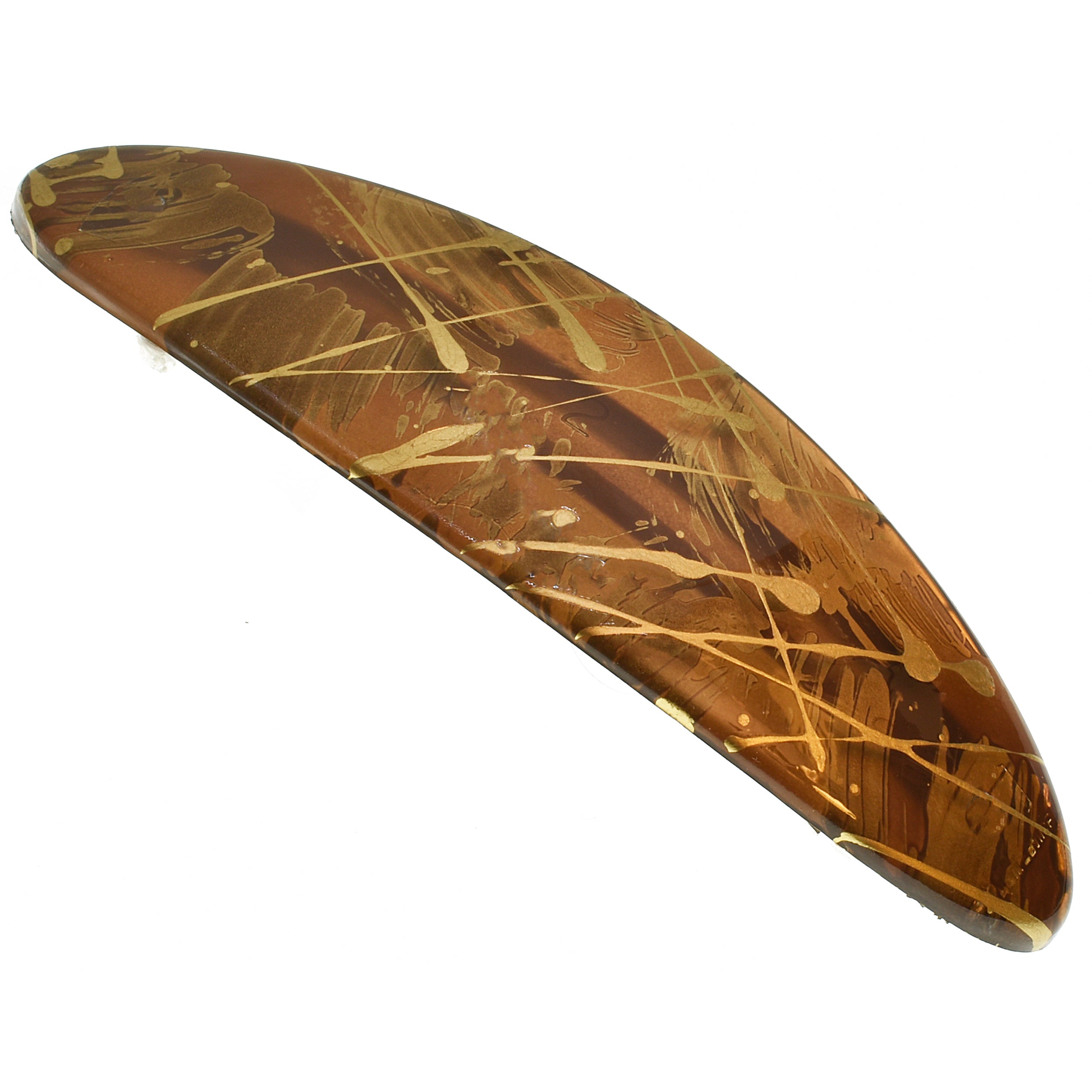 Camila Paris Brown/Gold French barrette cellulose acetate