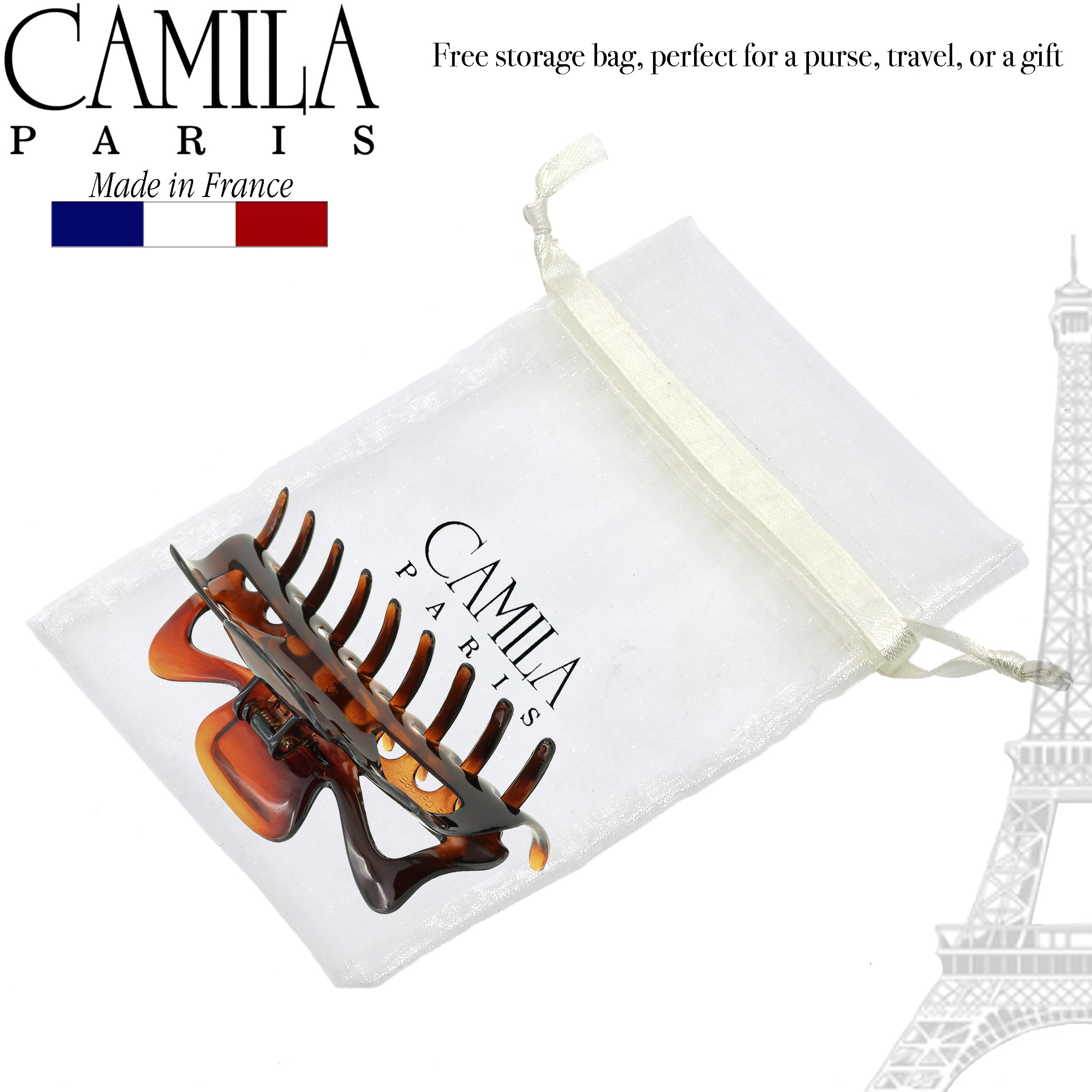 Camila Paris Elizabeth French hair clip cellulose acetate