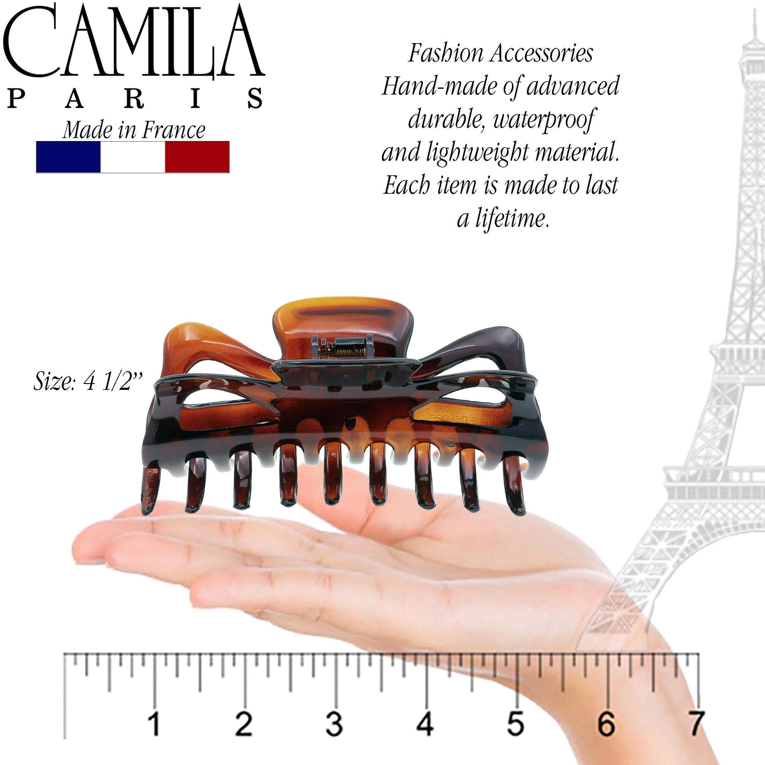 Camila Paris Elizabeth French hair clip cellulose acetate