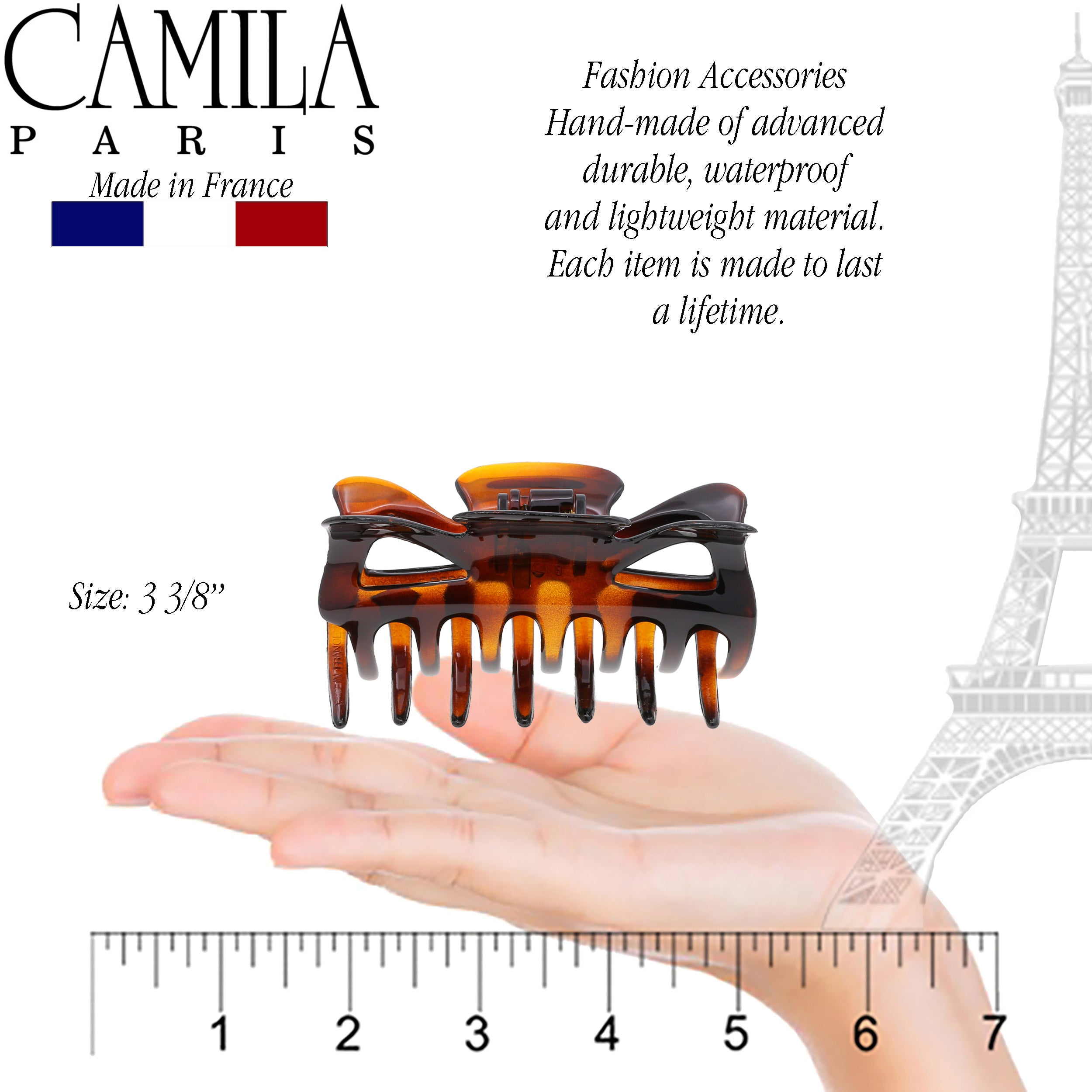 Camila Paris 4.5 Inch Elizabeth French hair clip cellulose acetate