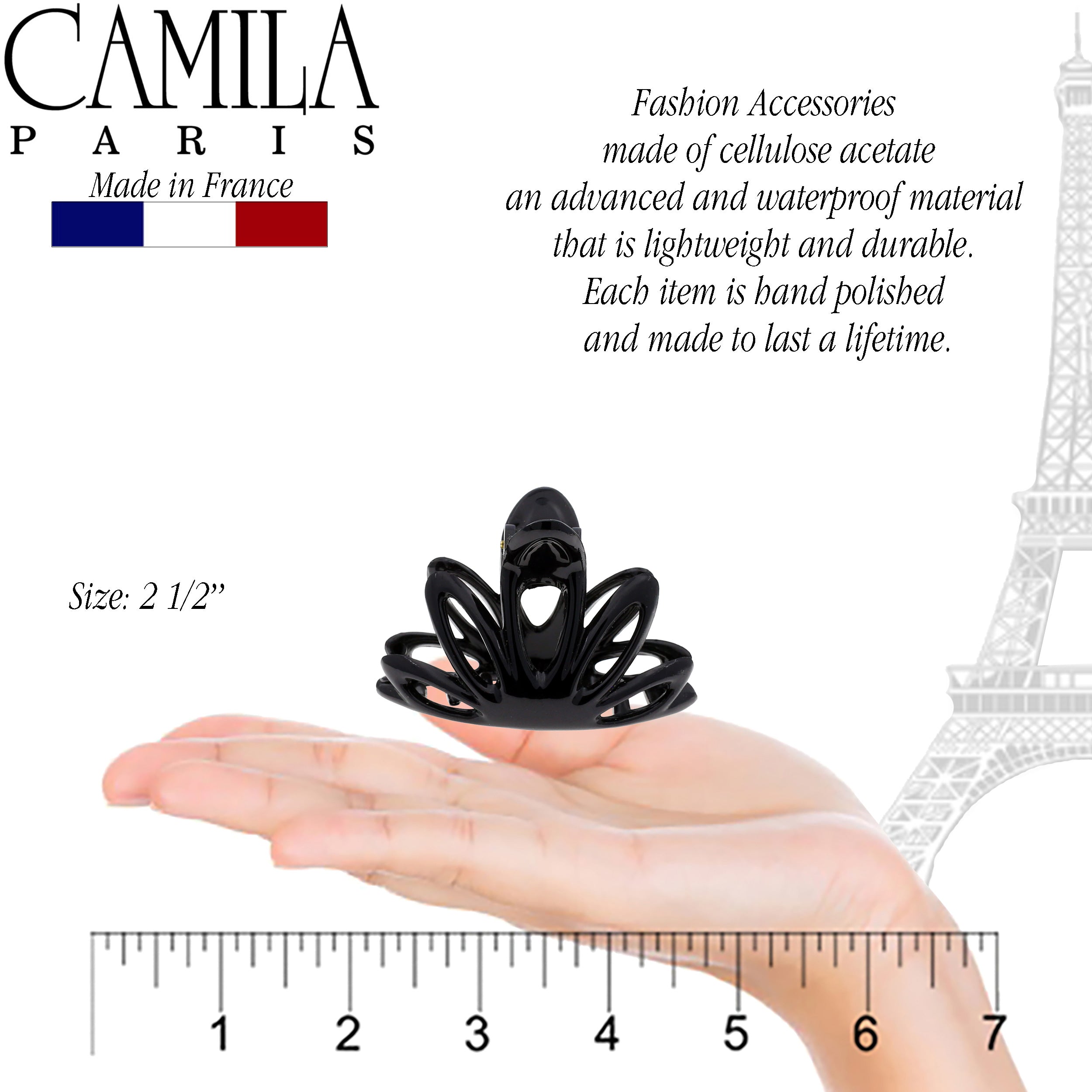 Camila Paris Bloom French hair clip cellulose acetate