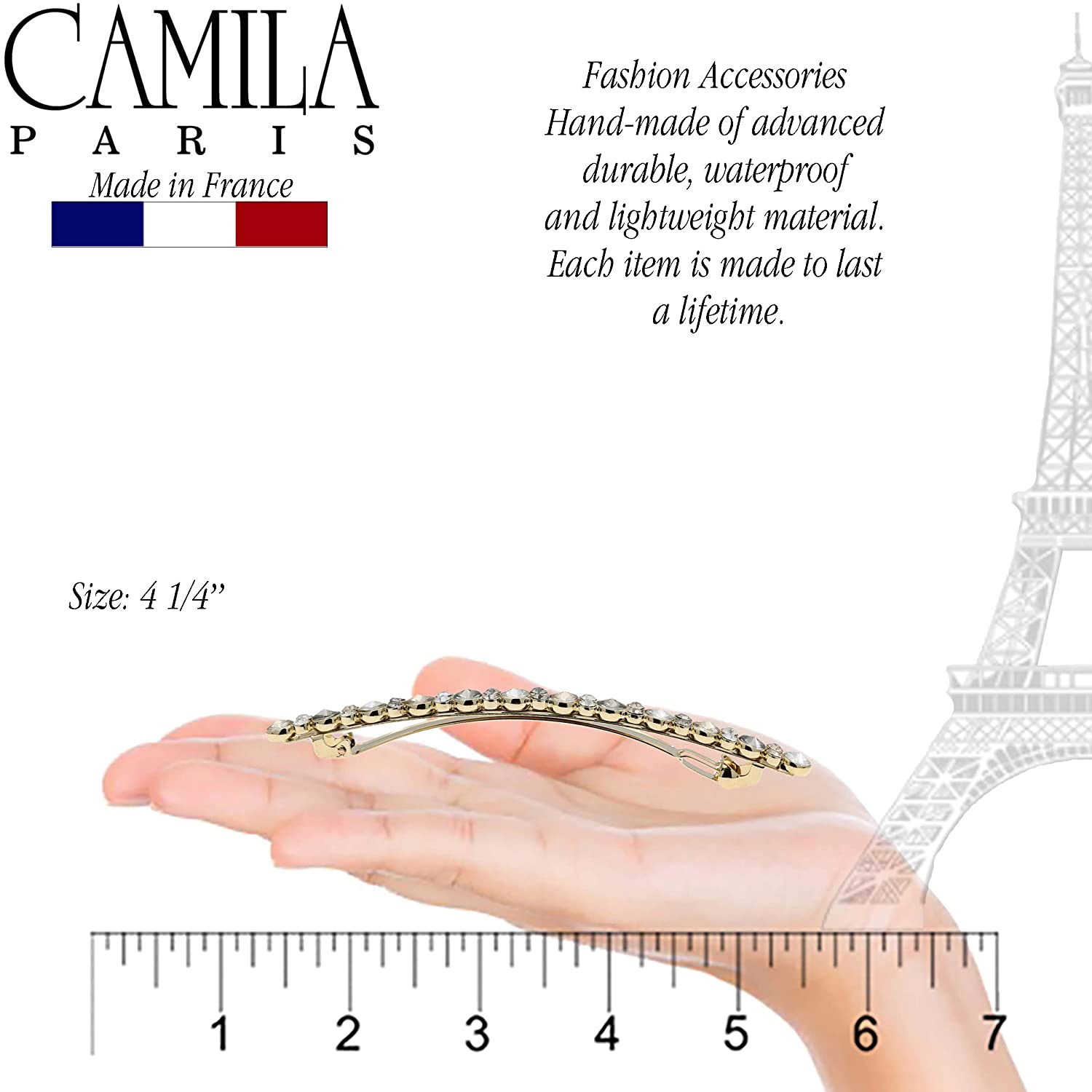 Camila Paris French barrette cellulose acetate handmade