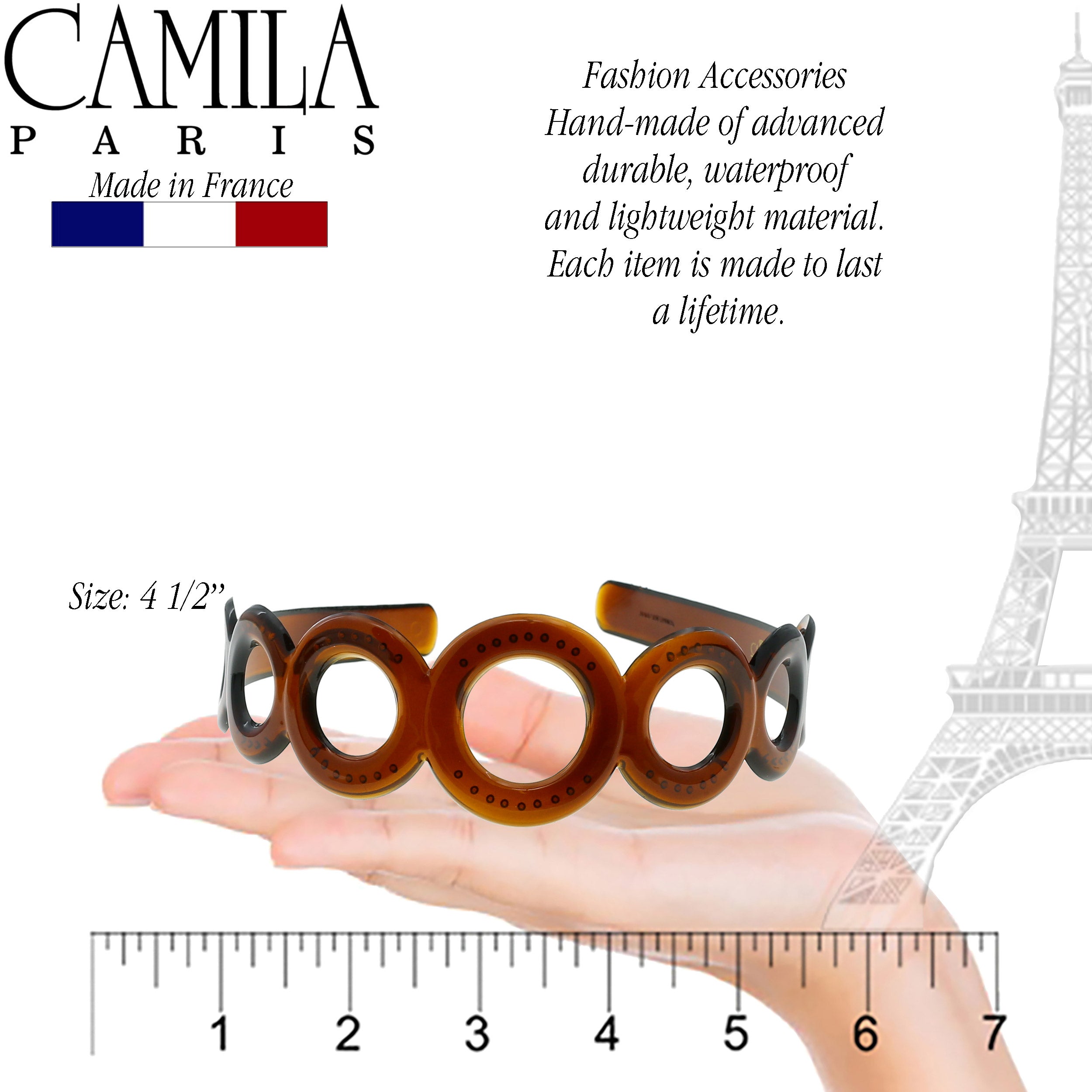 Camila Paris Black French headband cellulose acetate
