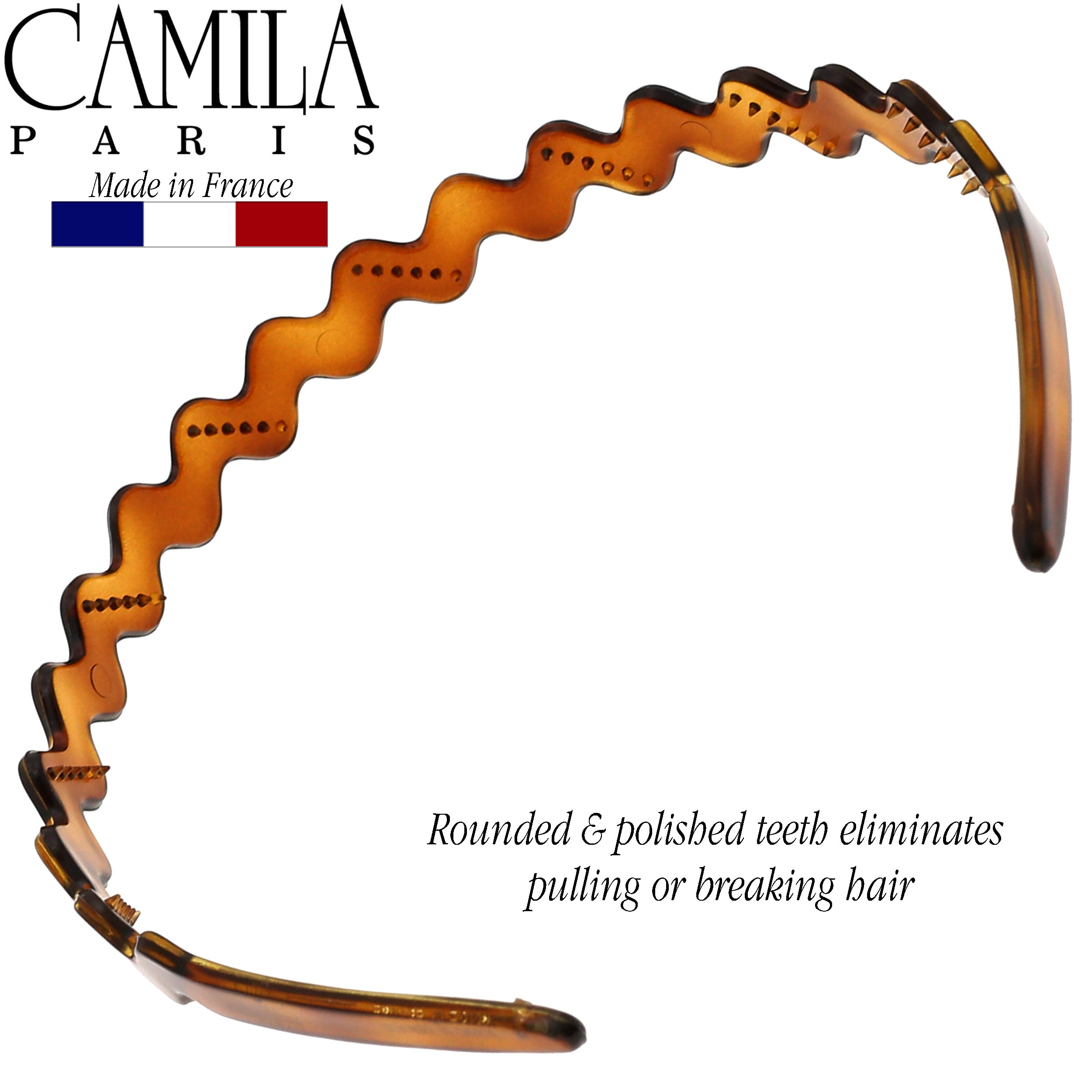 Camila Paris Black French headband cellulose acetate
