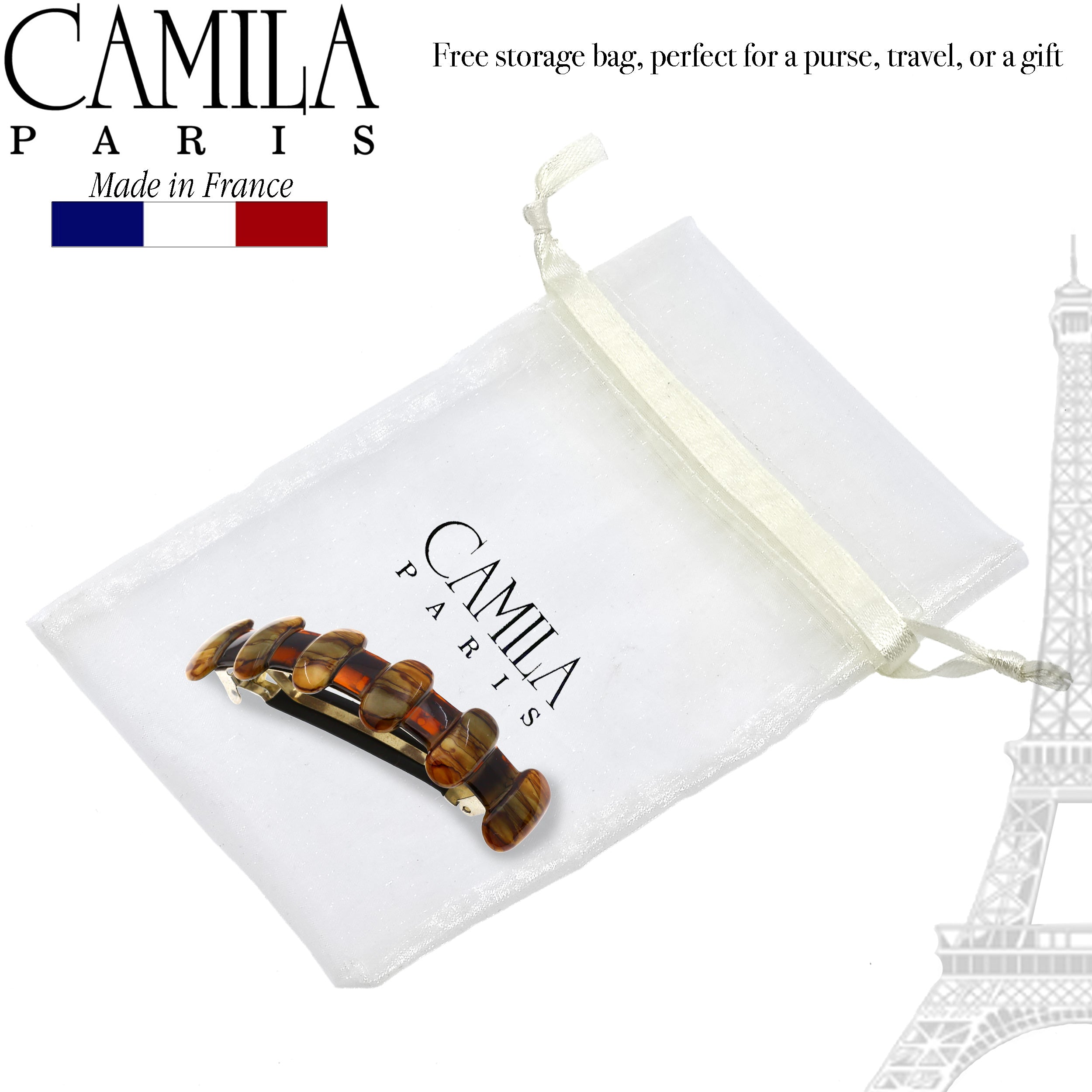 Camila Paris Burgundy French barrette cellulose acetate