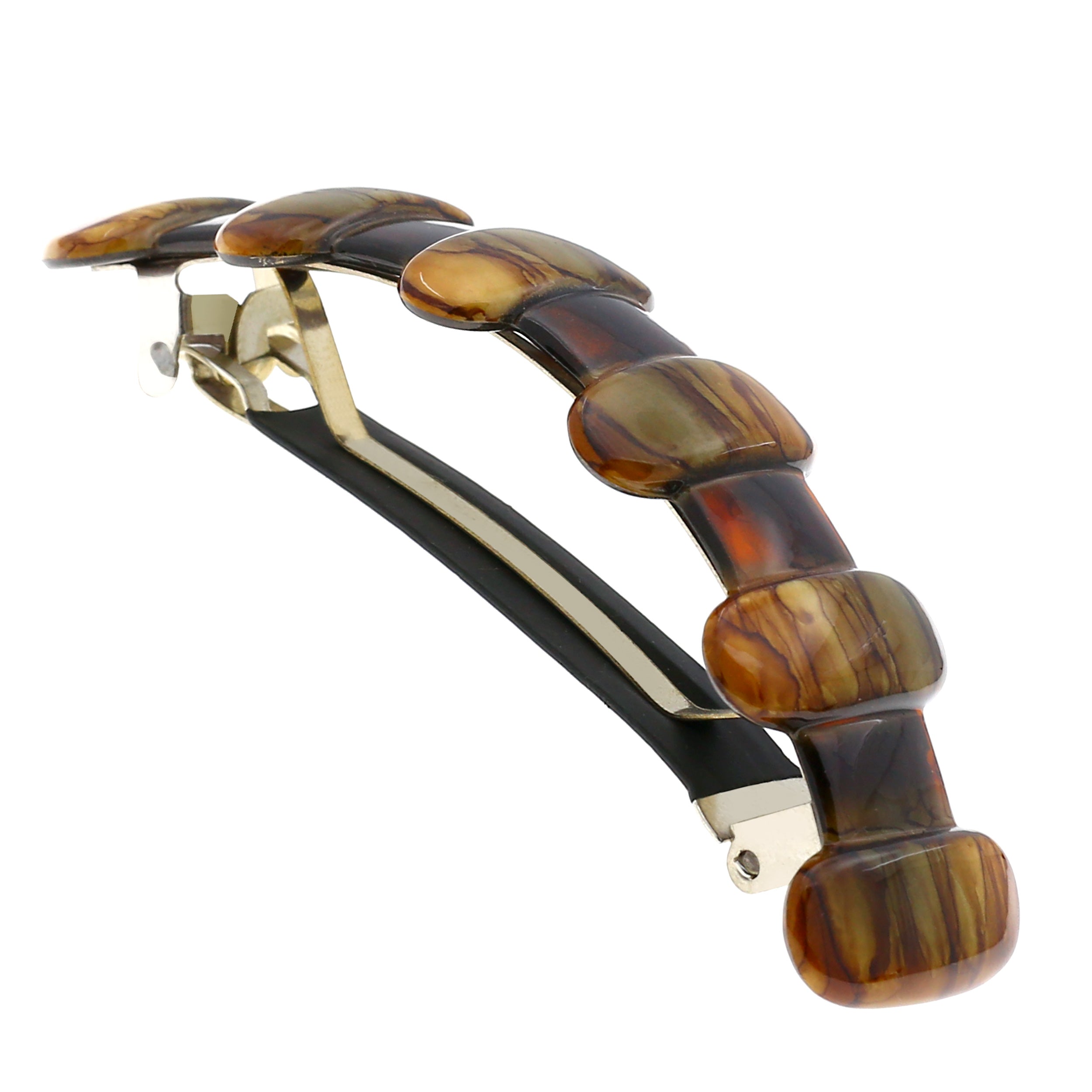 Camila Paris Brown 3.75 inch French barrette cellulose acetate