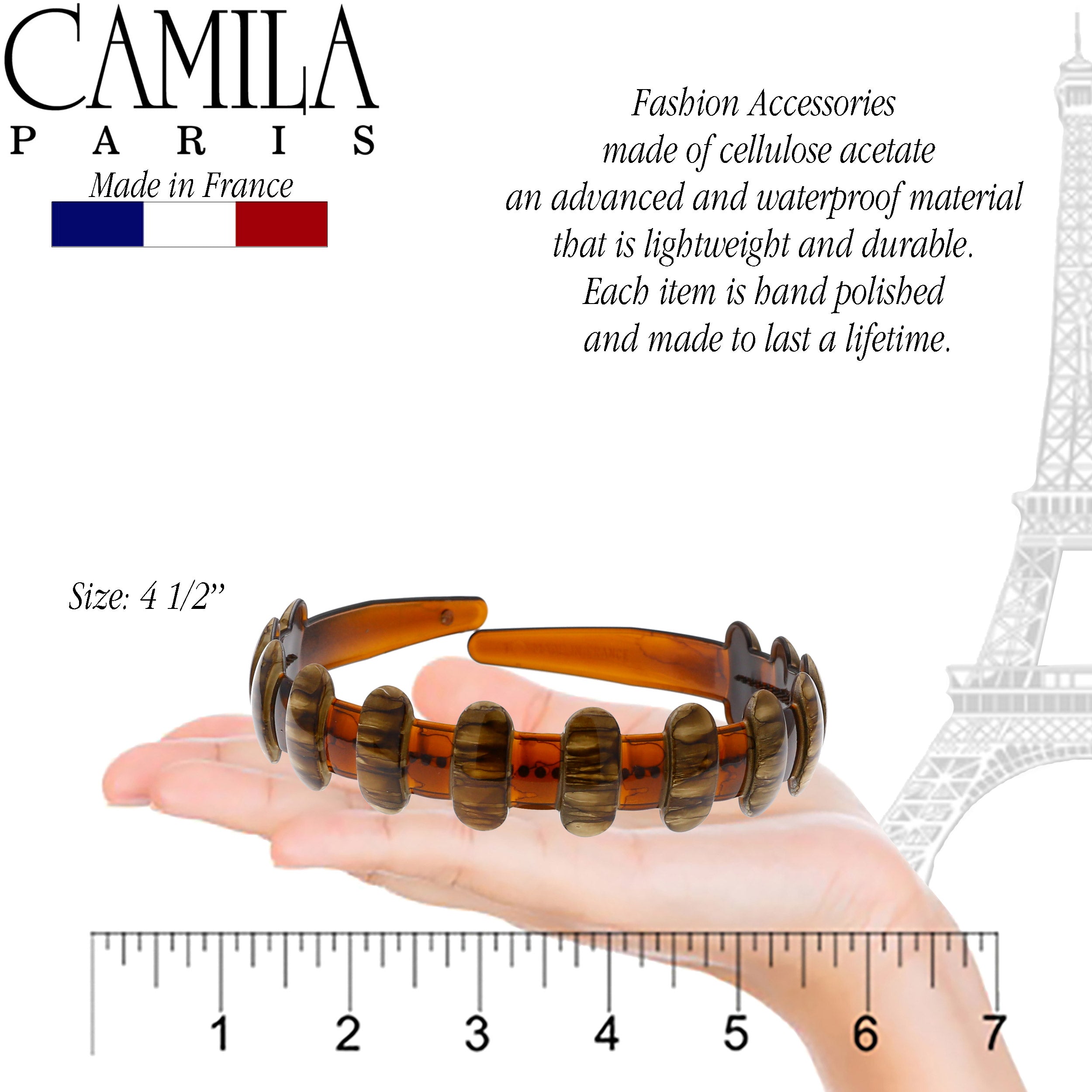 Camila Paris French headband cellulose acetate
