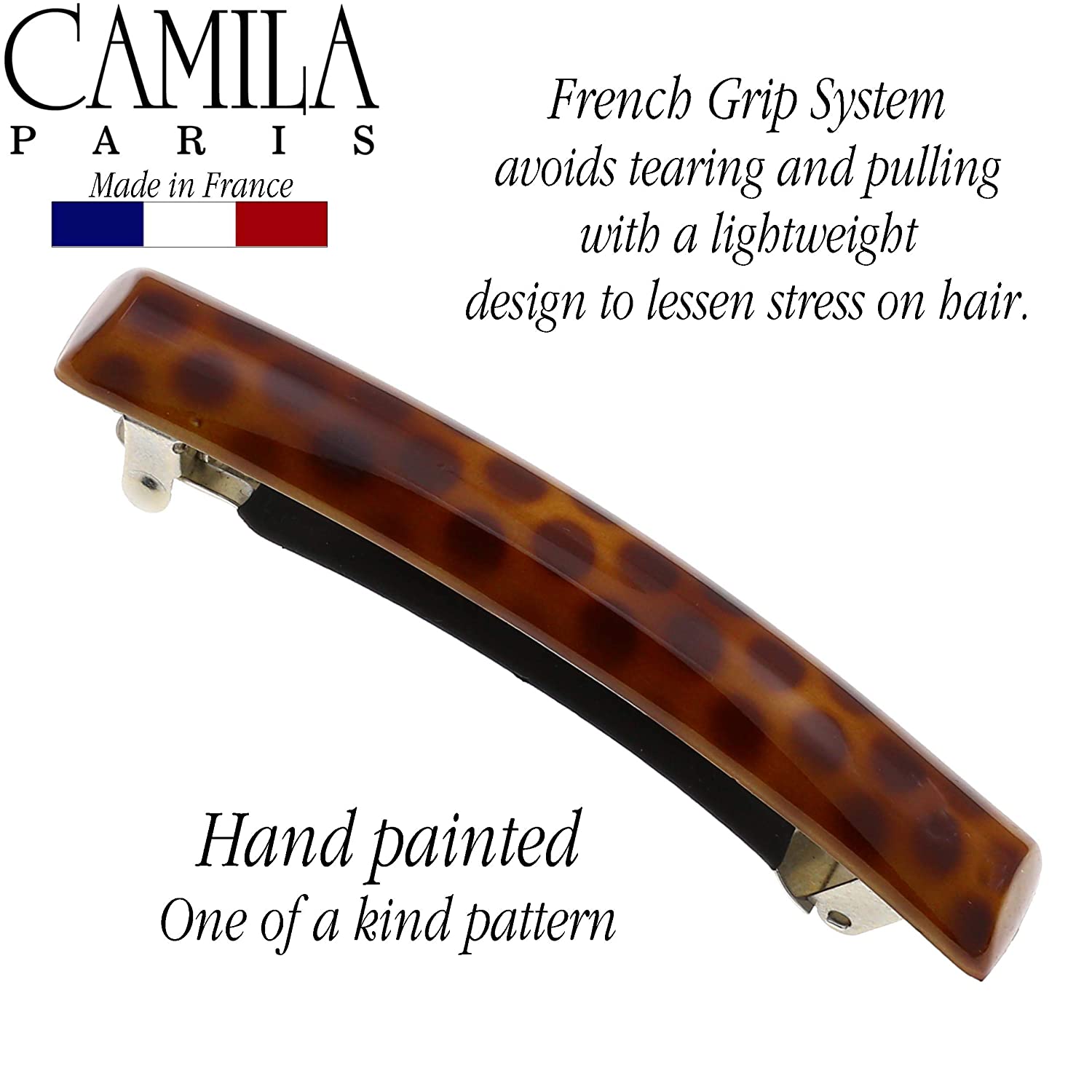 Camila Paris Nude French barrette cellulose acetate