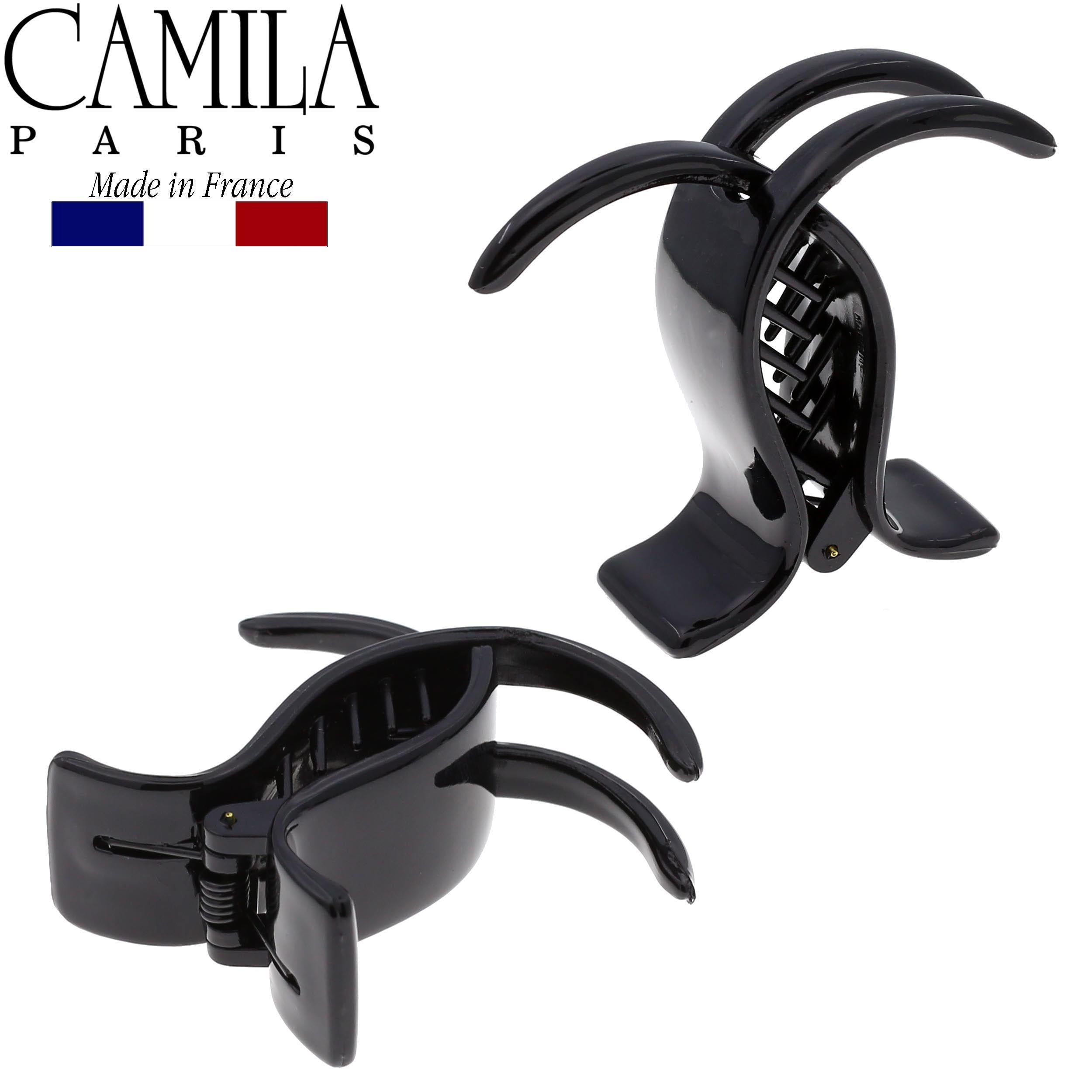 Camila Paris Cobalt Gold Lily French hair clip cellulose acetate