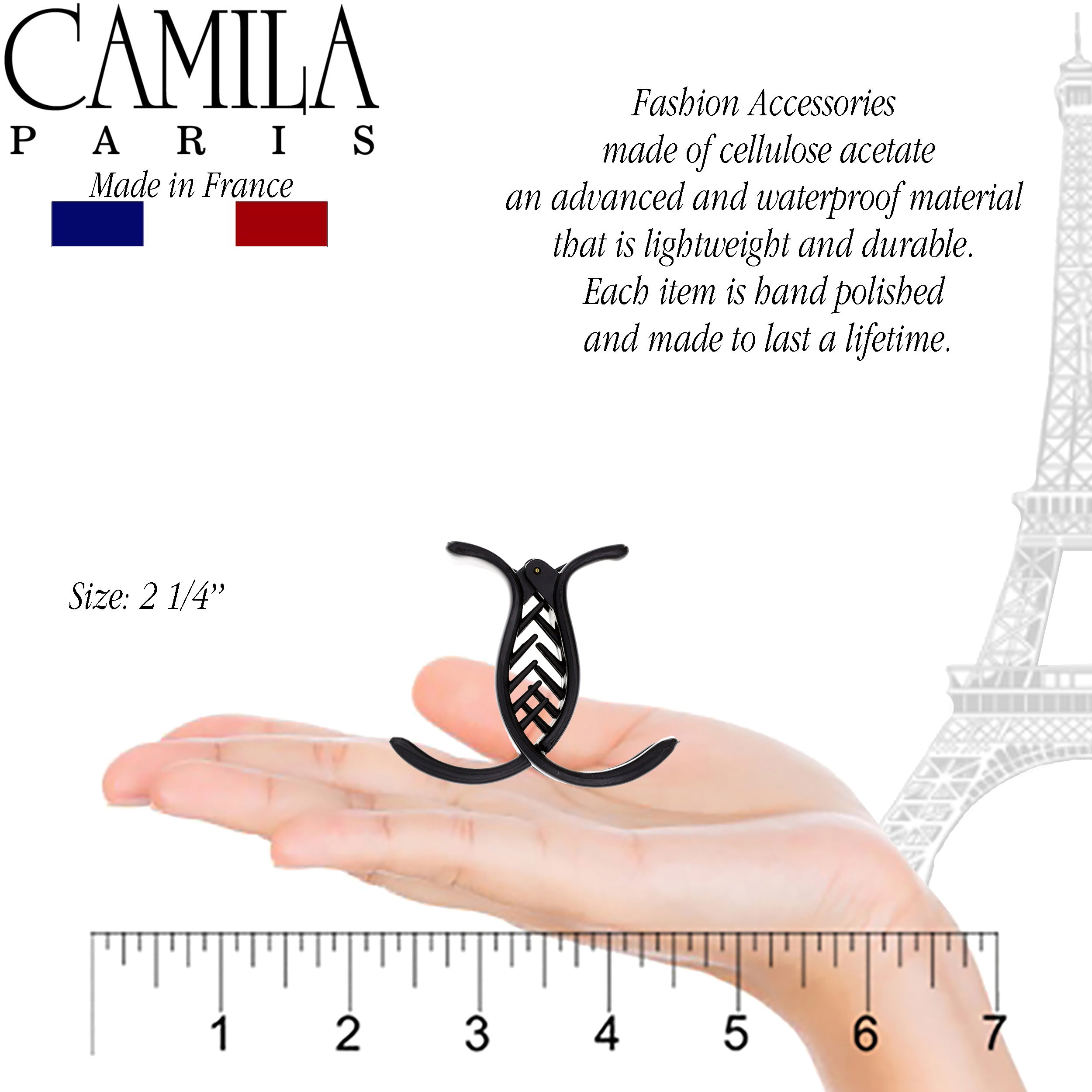 Camila Paris Pink Lily French hair clip cellulose acetate