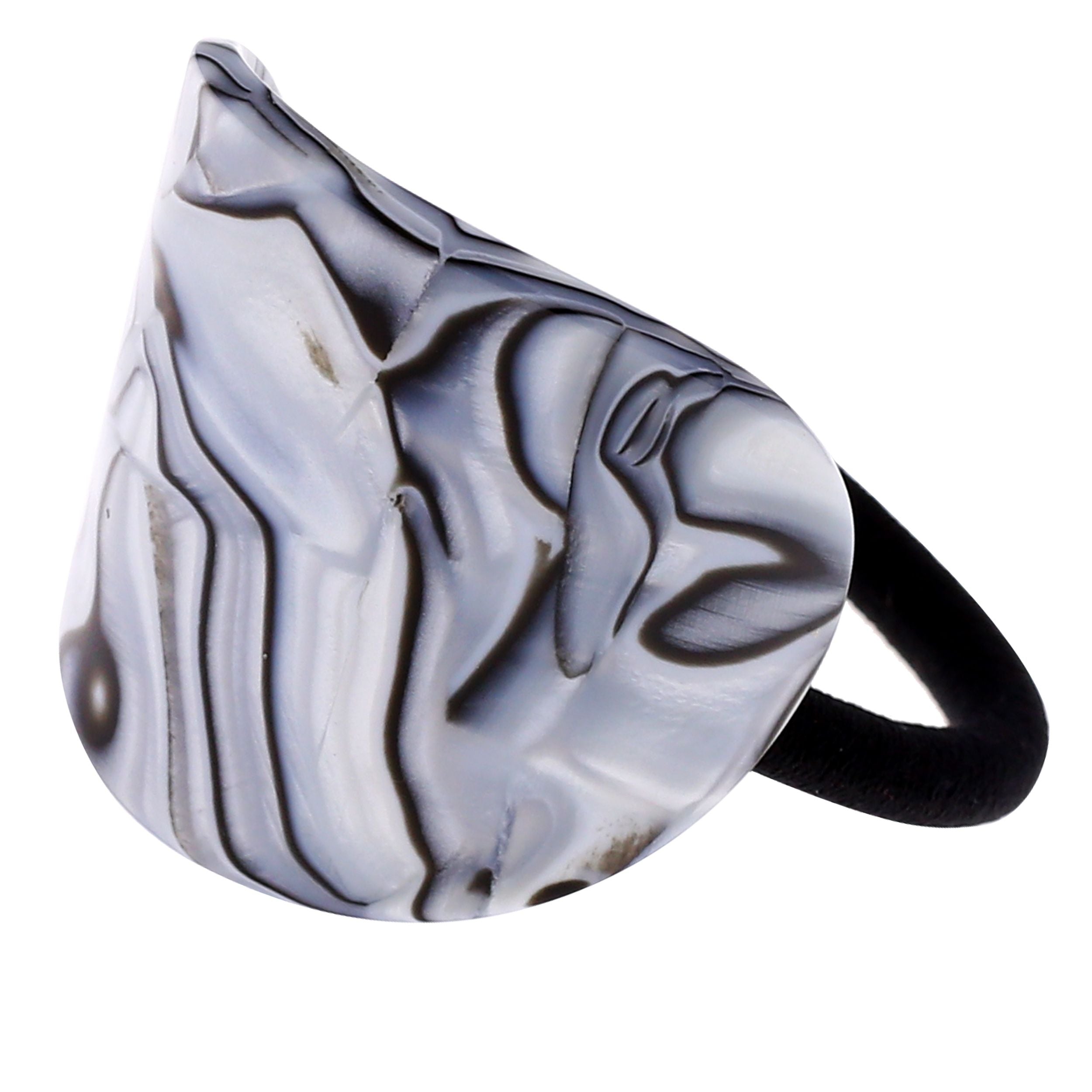 Camila Paris Gray French hair tie cellulose acetate handmade