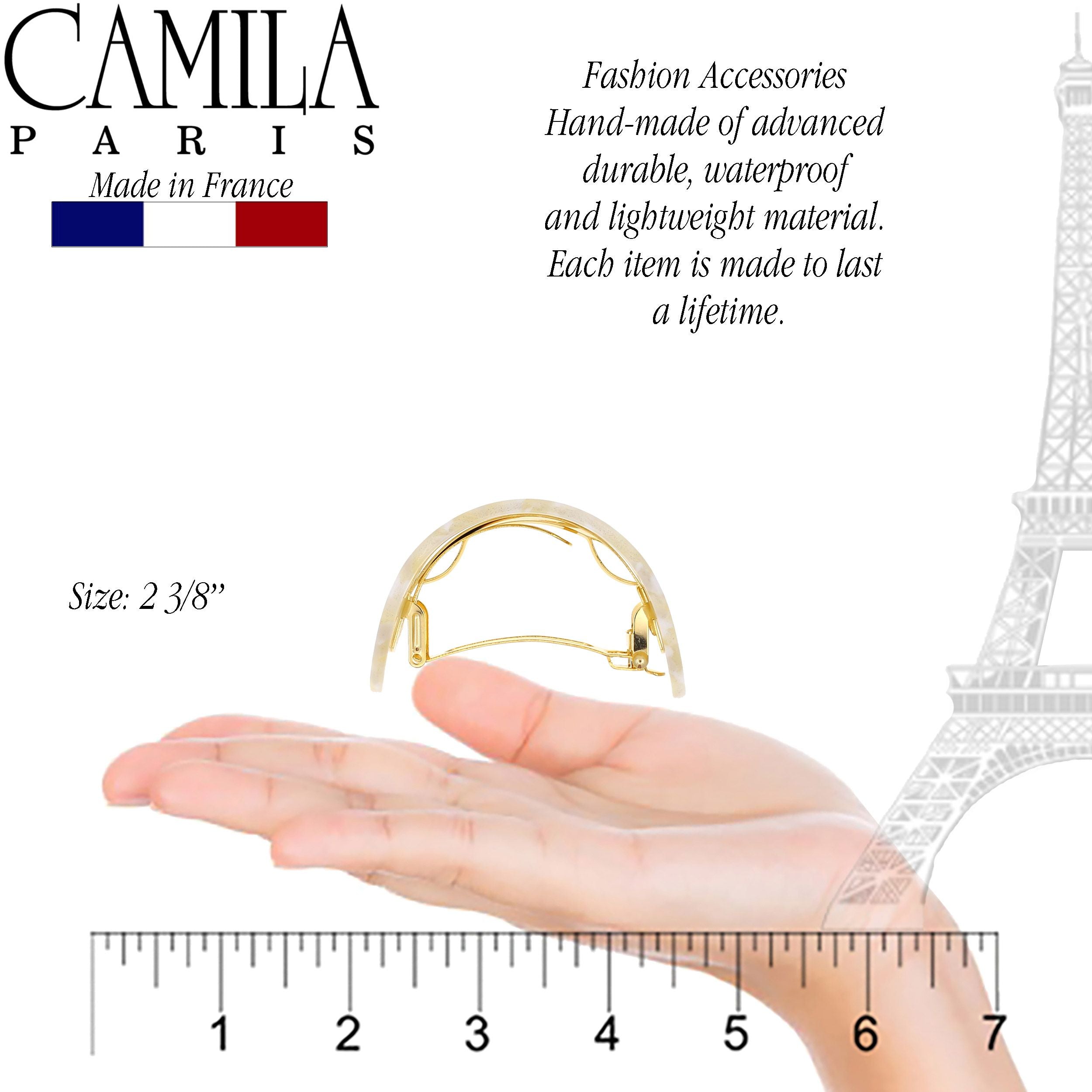 Camila Paris Brown/Gold French barrette cellulose acetate