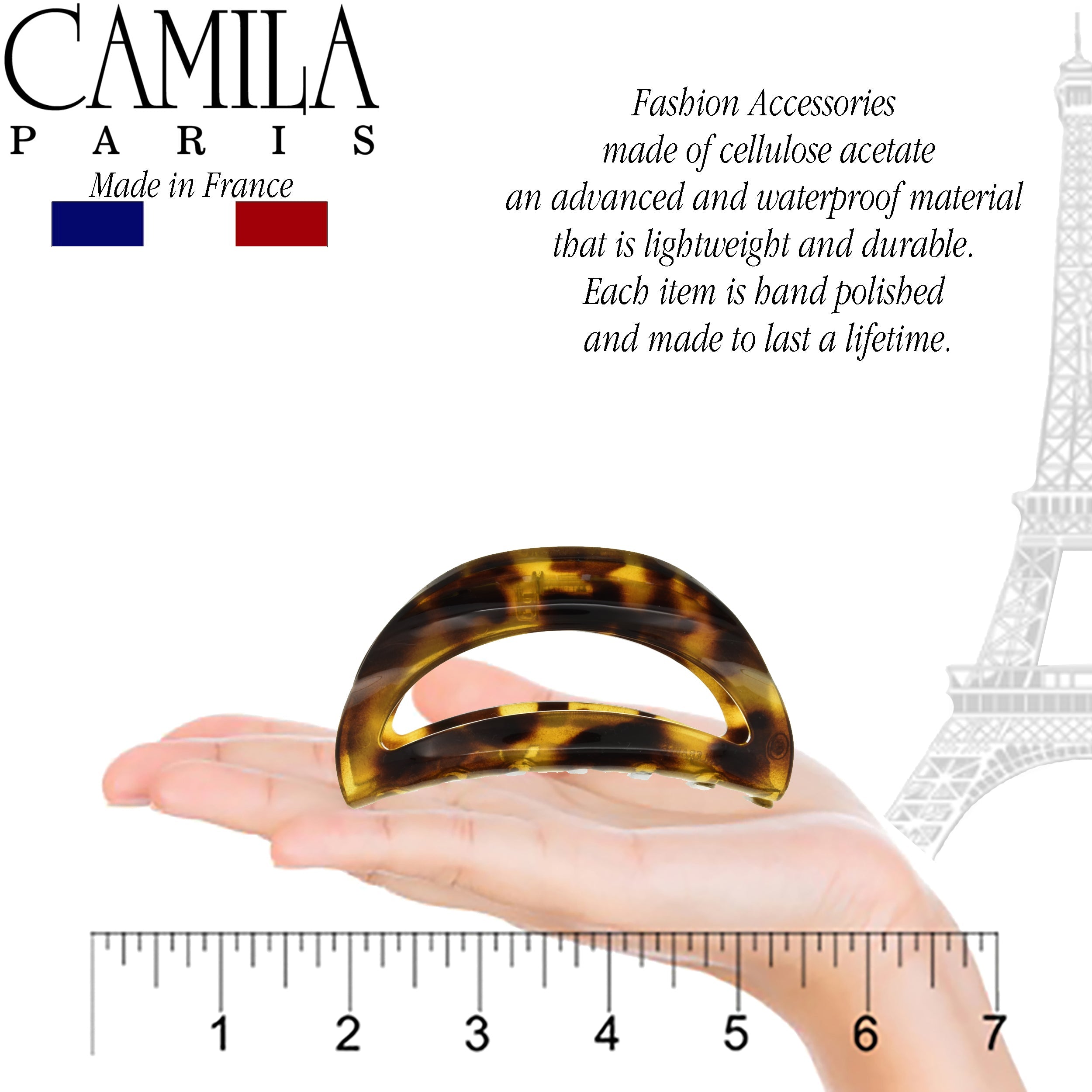 Camila Paris 2.5 Inch French hair clip cellulose acetate
