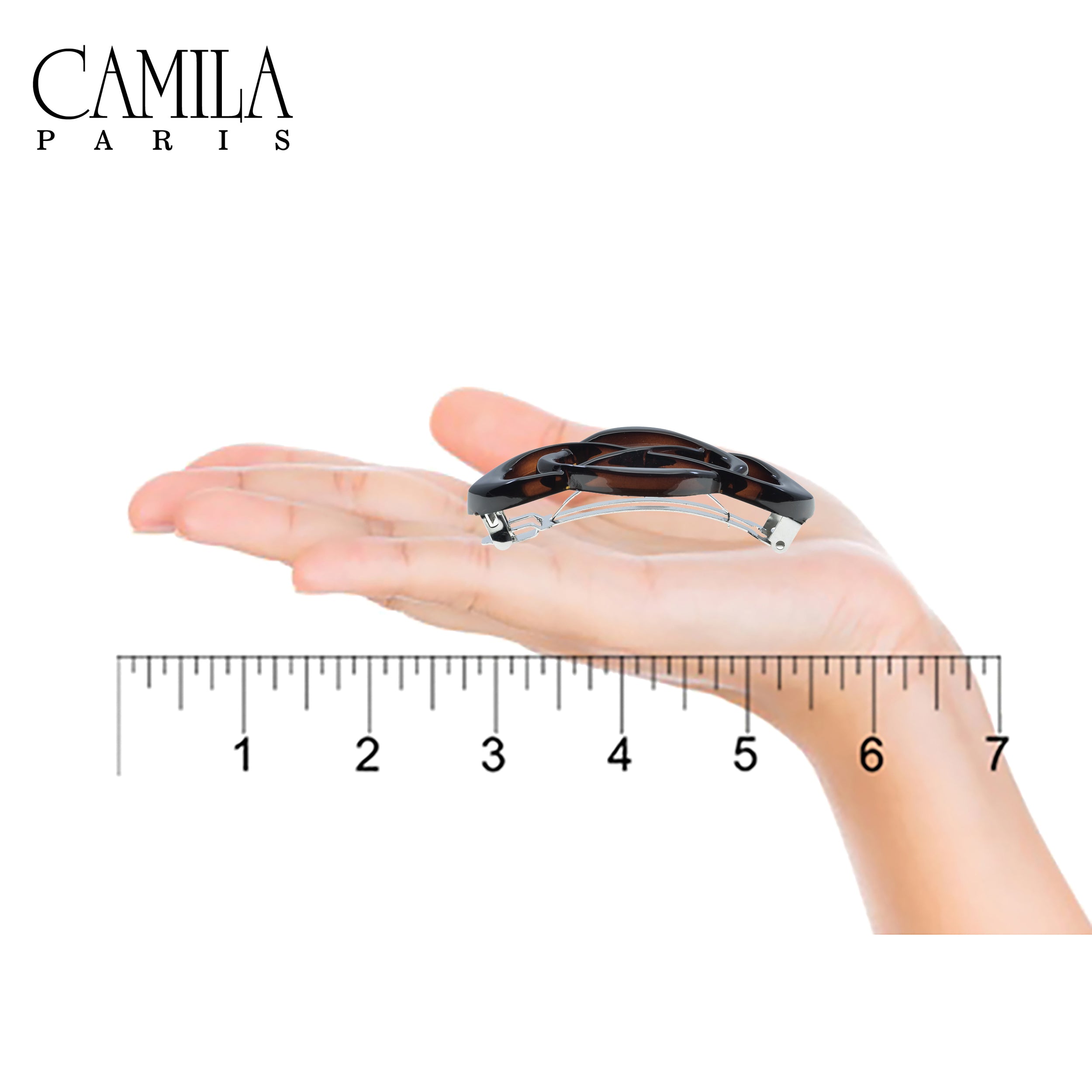 Camila Paris Black French barrette cellulose acetate