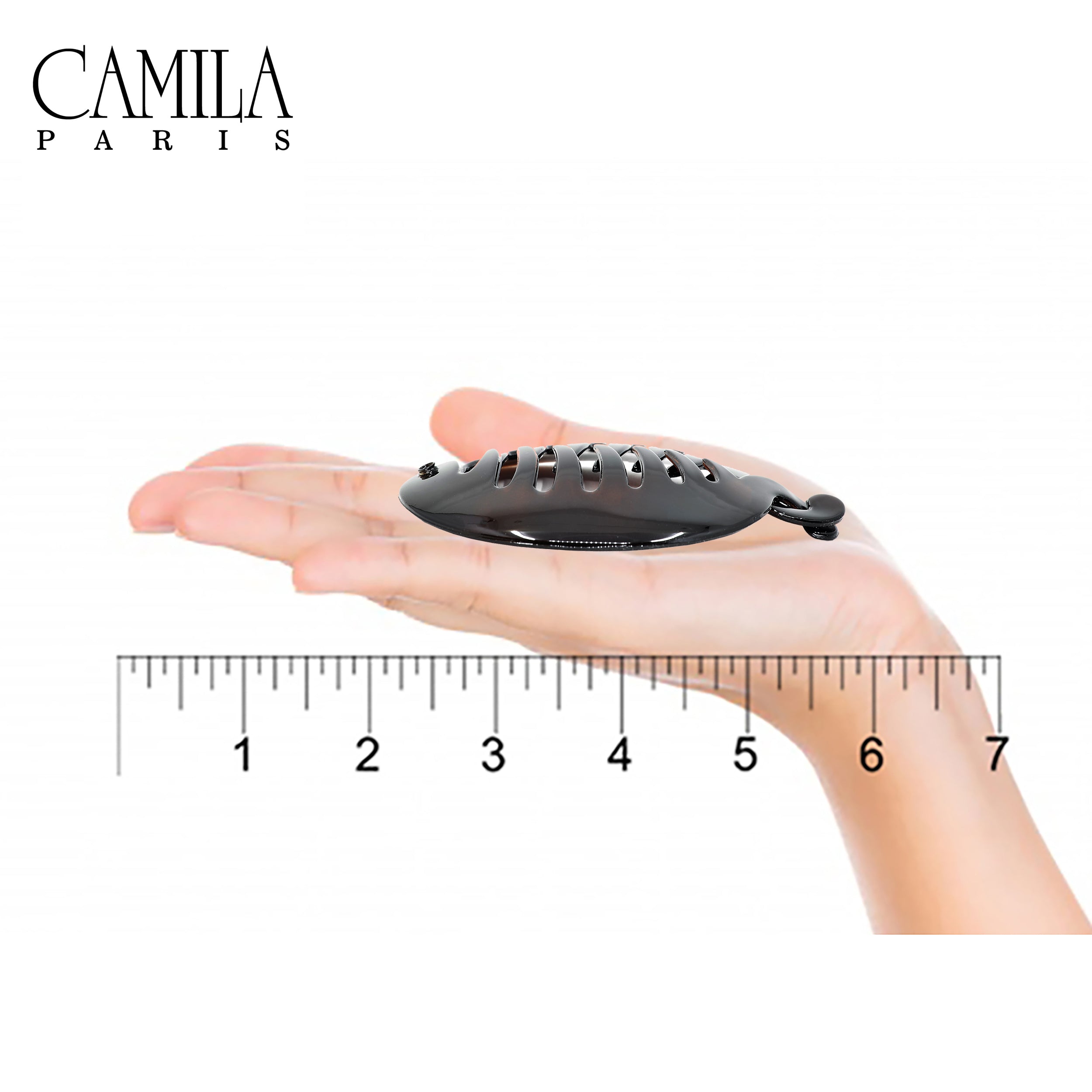 Camila Paris Black French banana clip cellulose acetate