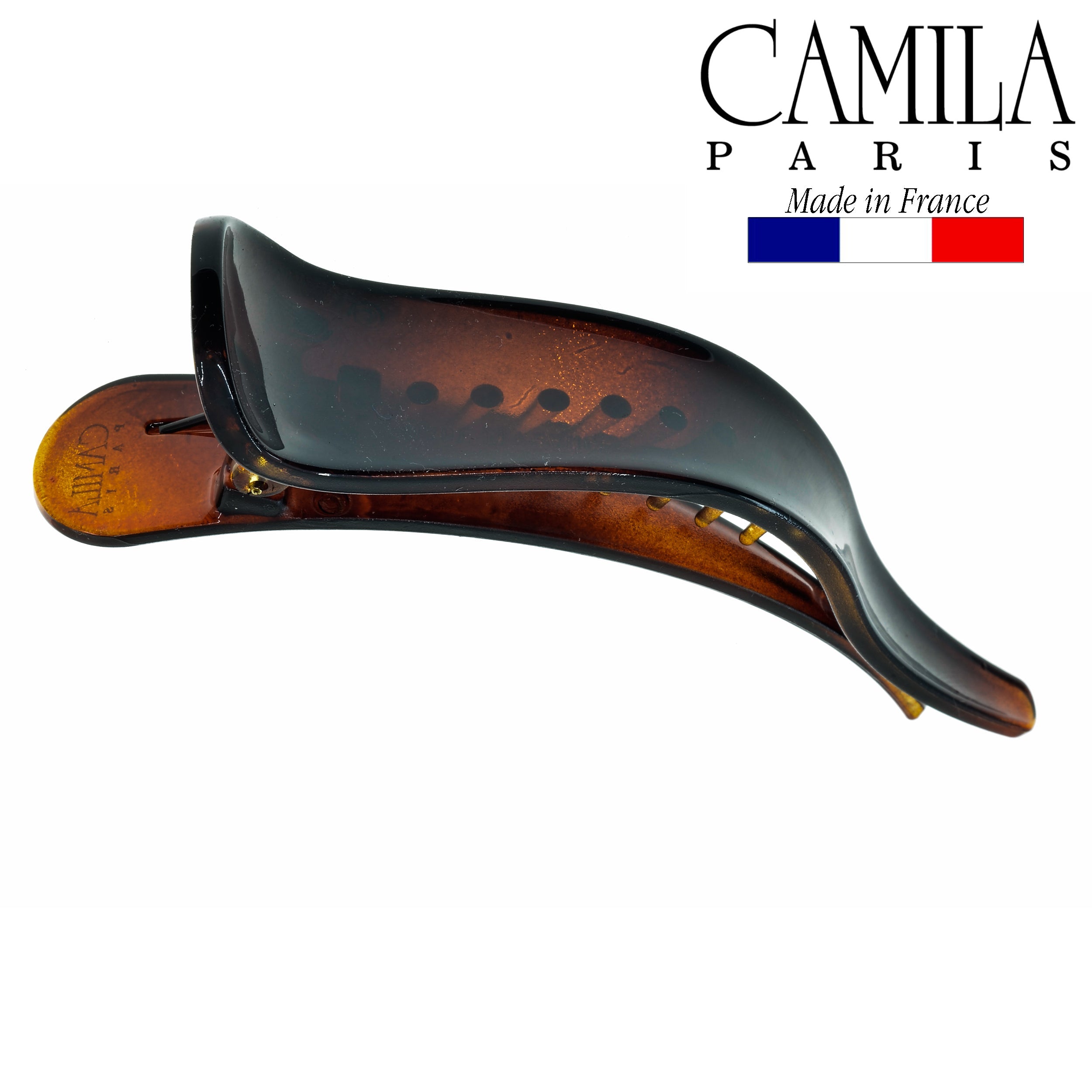 Camila Paris Black French hair clip cellulose acetate